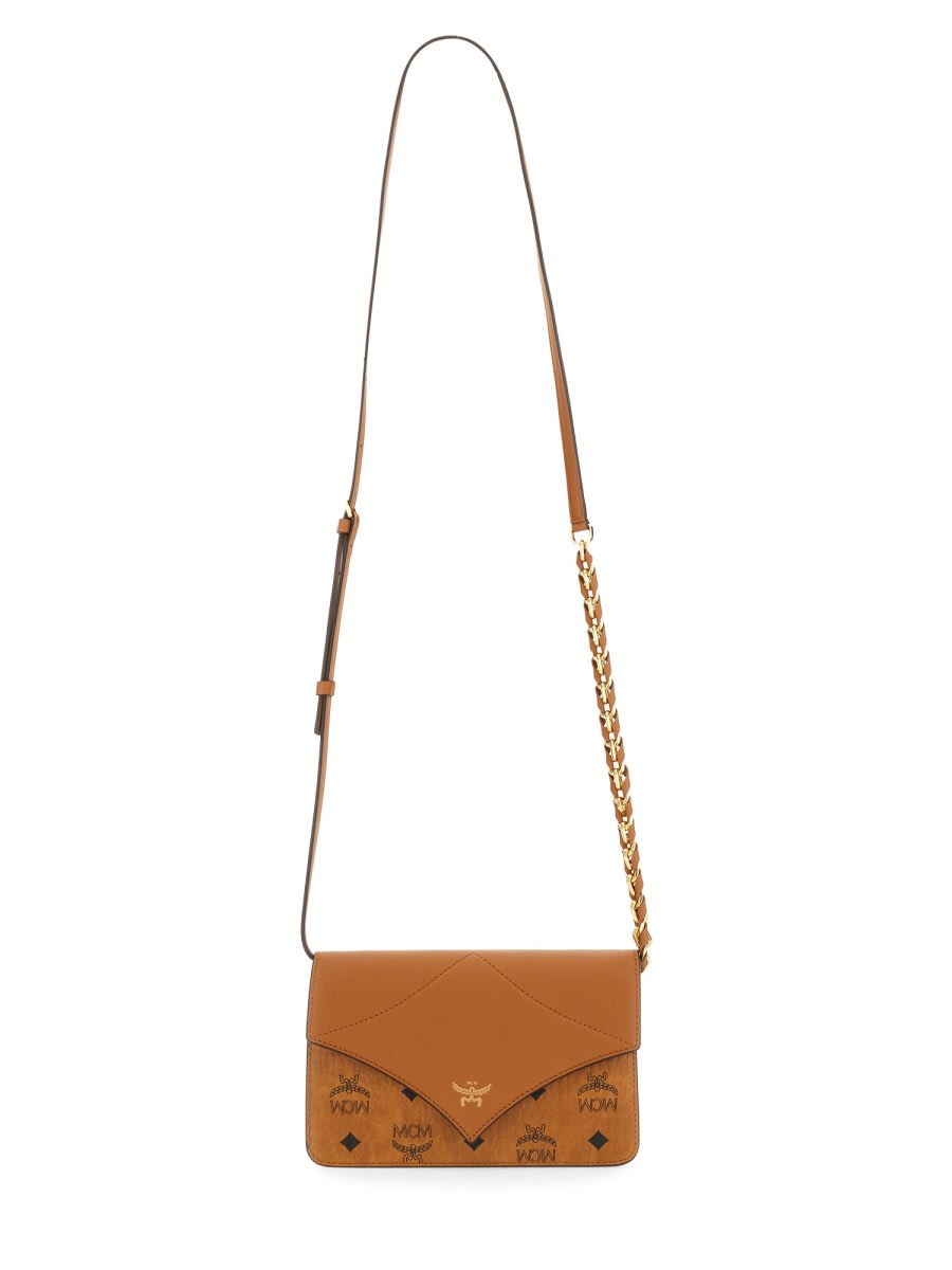 Shop Mcm Mini Diamond Bag In Brown