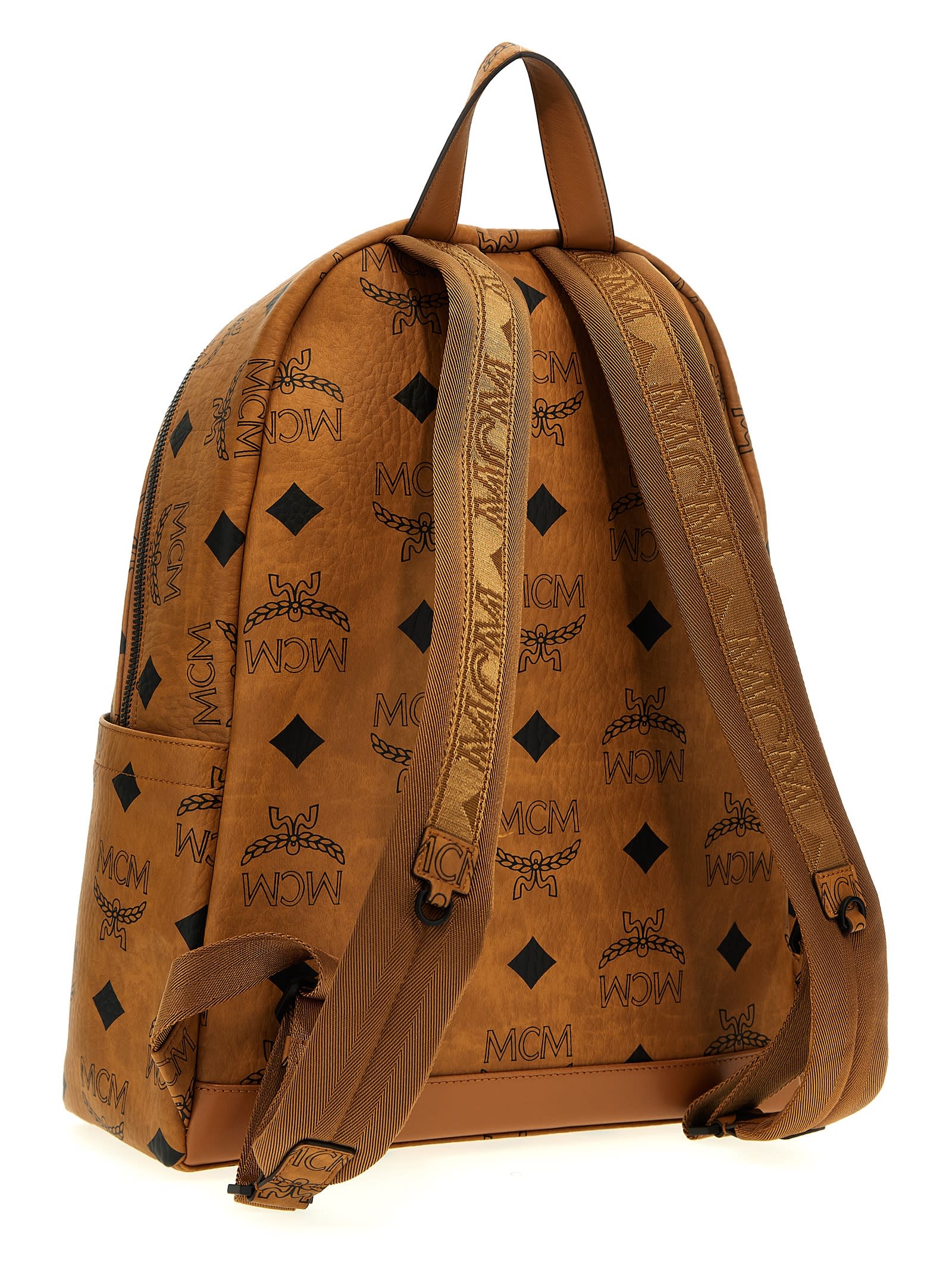 Shop Mcm Stark Medium Backpack In Brown