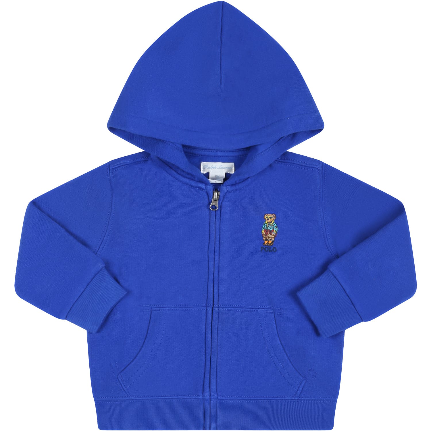 Ralph Lauren Blue Sweatshirt For Baby Boy With Polo Bear