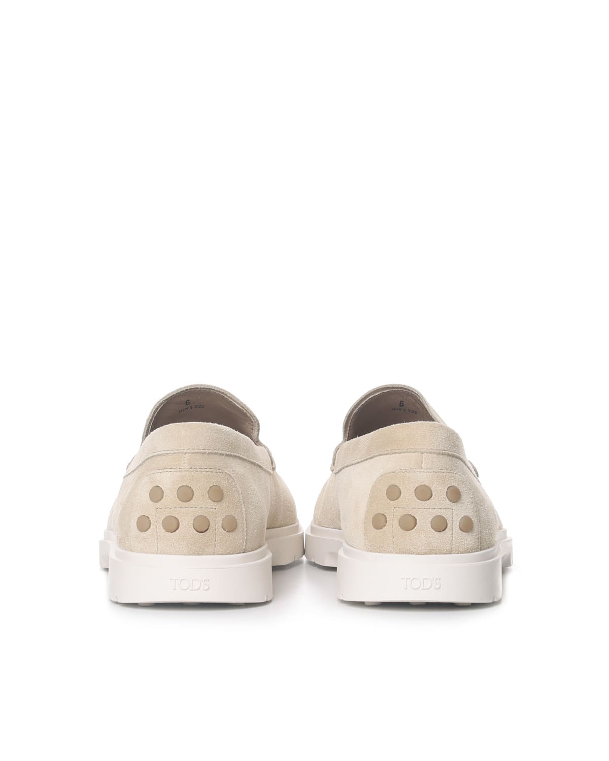 Shop Tod's Suede Moccasin In Naturale Chiaro