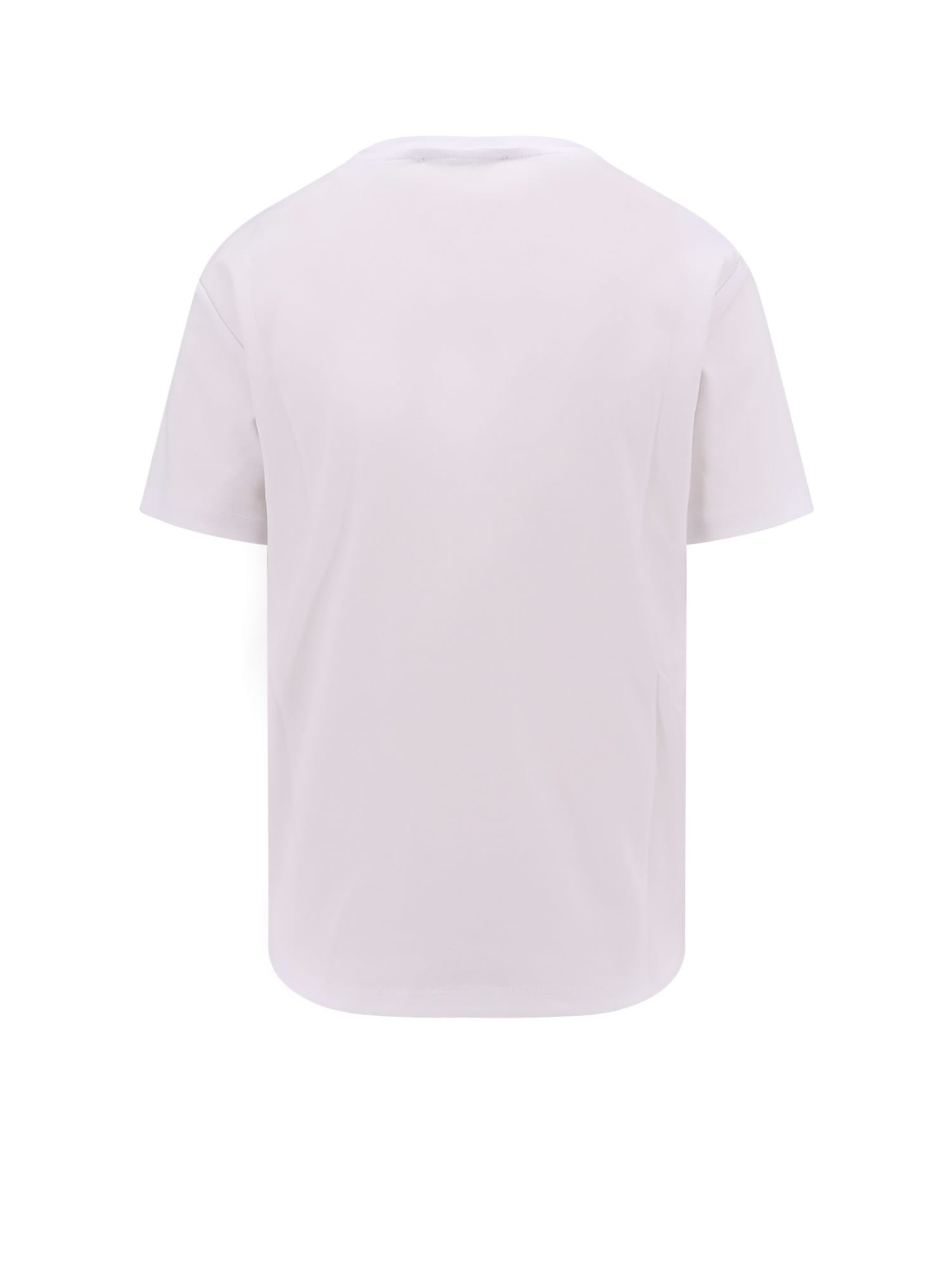 S Max Mara Quieto Cotton T-shirt With Print On The Front In White