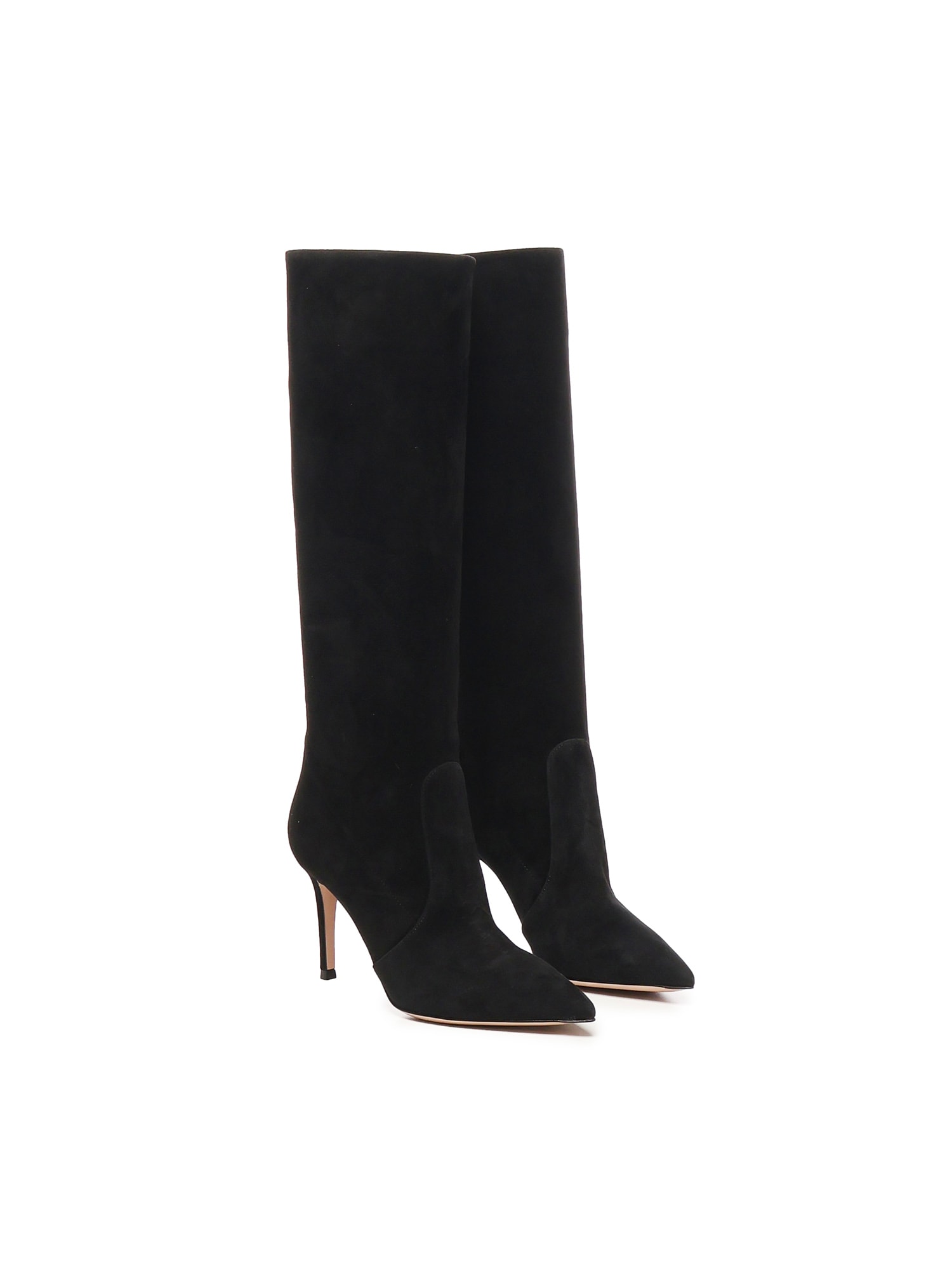 Gianvito Rossi Pointed Toe High Heeled Boots In Black