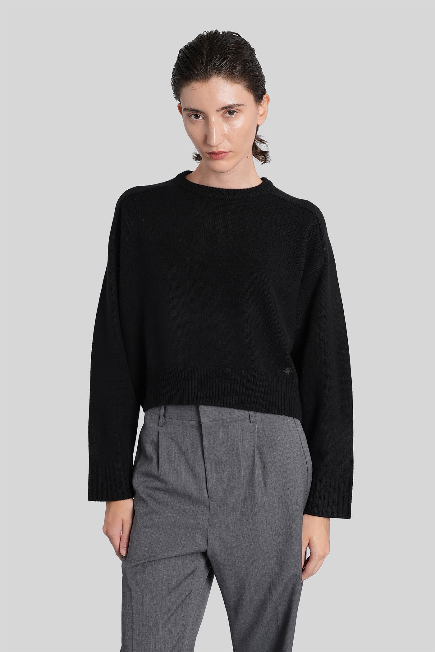 Loulou Studio Bruzzi Lds Knitwear In Black Wool In Black