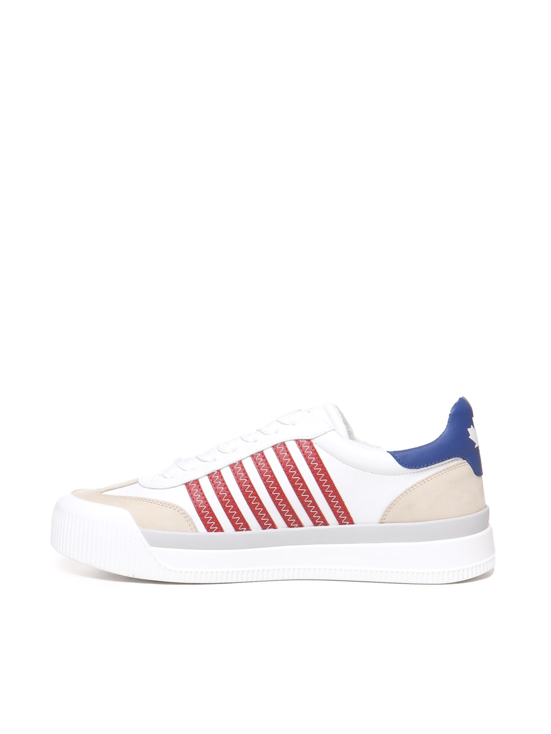 Shop Dsquared2 Sneakers In Calfskin In White, Red, Blue