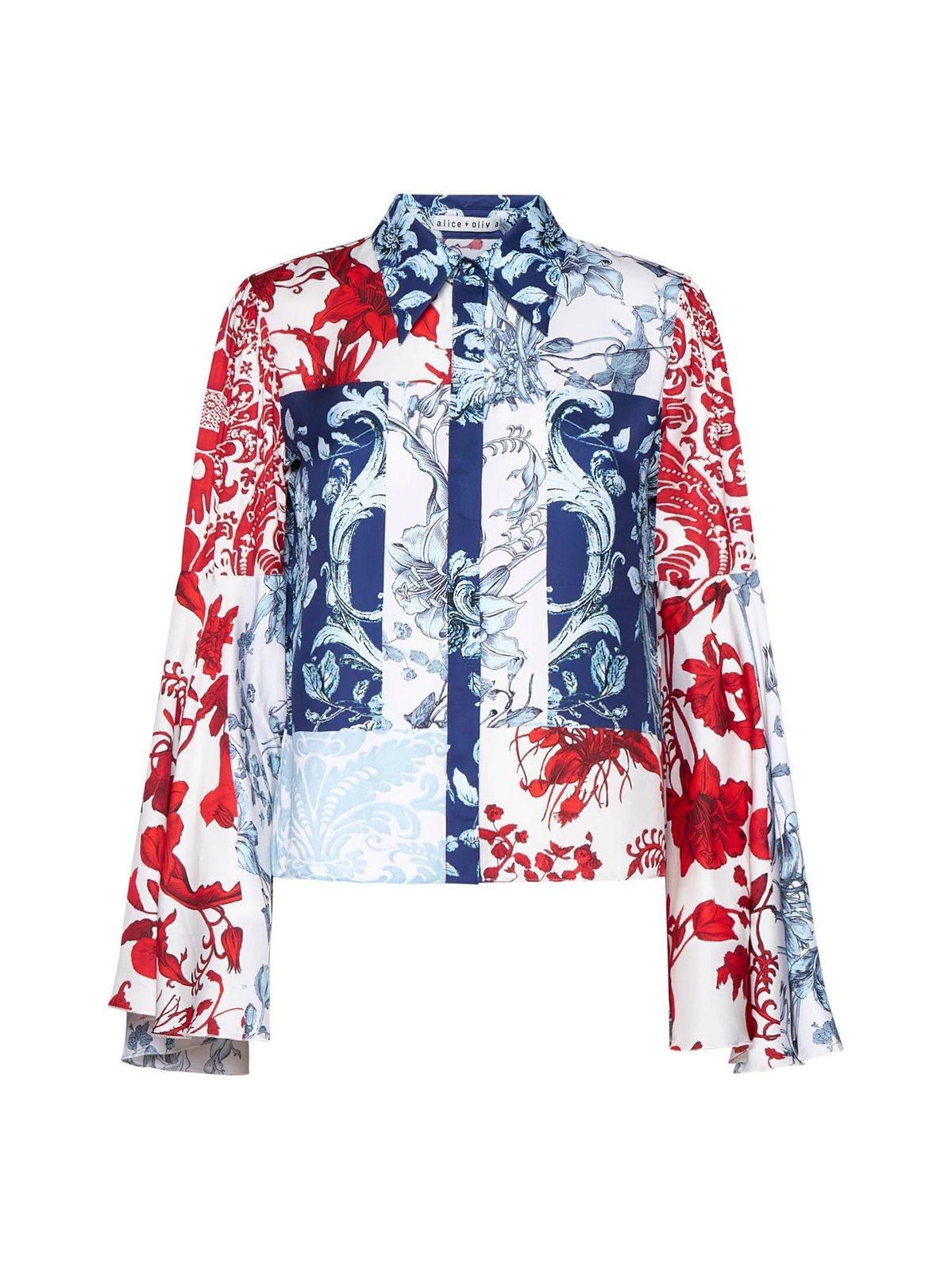 Willa Floral-printed Bell-sleeved Blouse