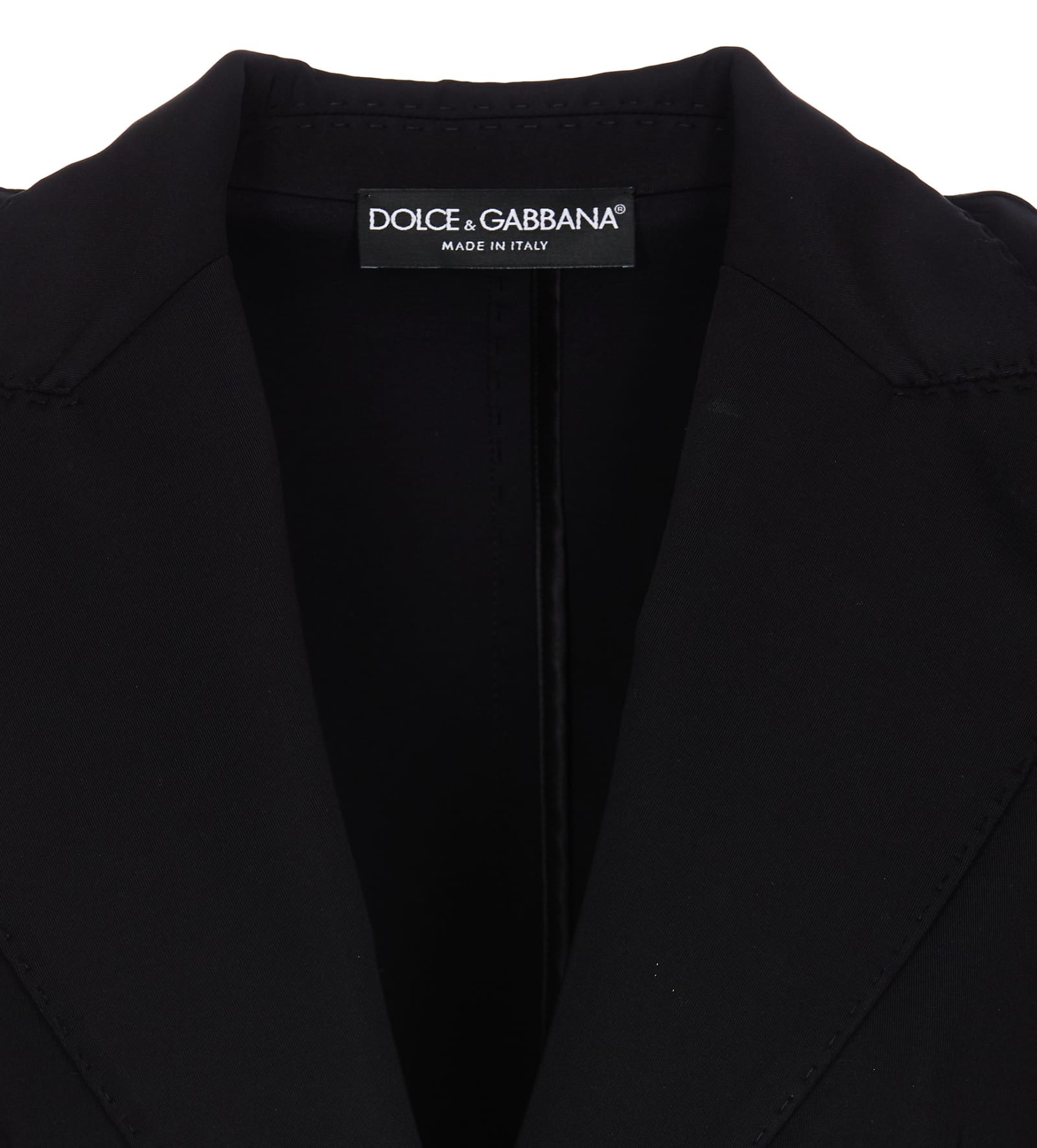 Dolce & Gabbana Jersey Coat Dress With The Re-edition Label In Black