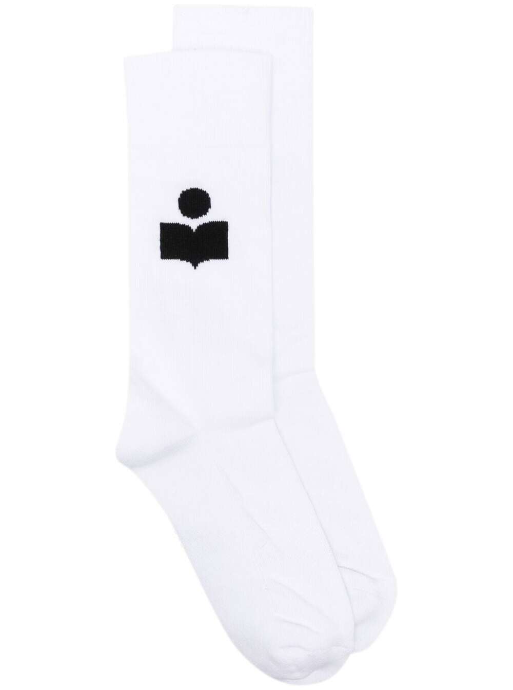 Isabel Marant White Socks With Contrasting Logo Detail In Cotton Blend Woman