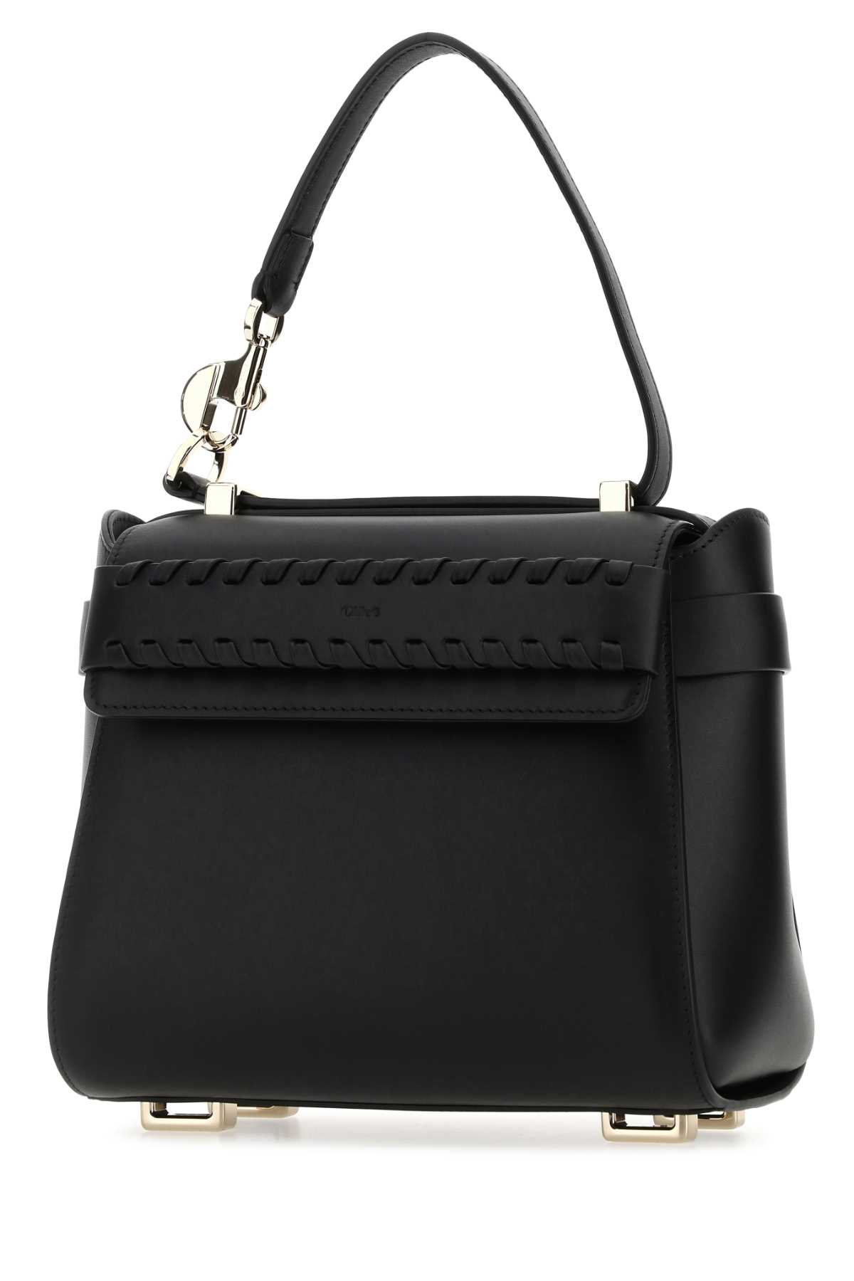 Shop Chloé Black Leather Small Nacha Handbag In 001
