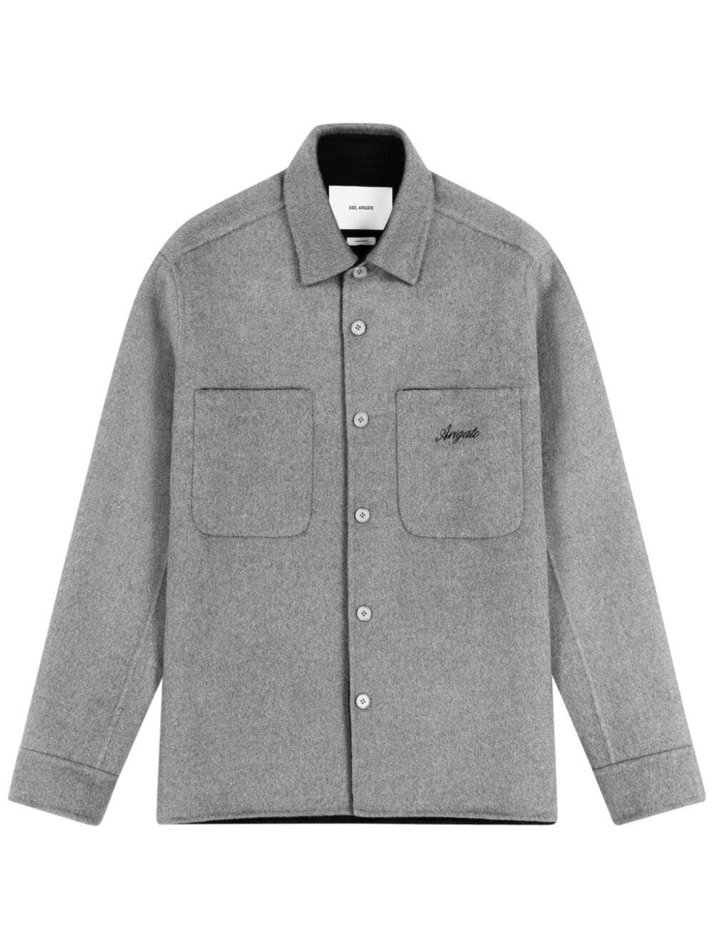 Shop Axel Arigato Index Overshirt In Grey