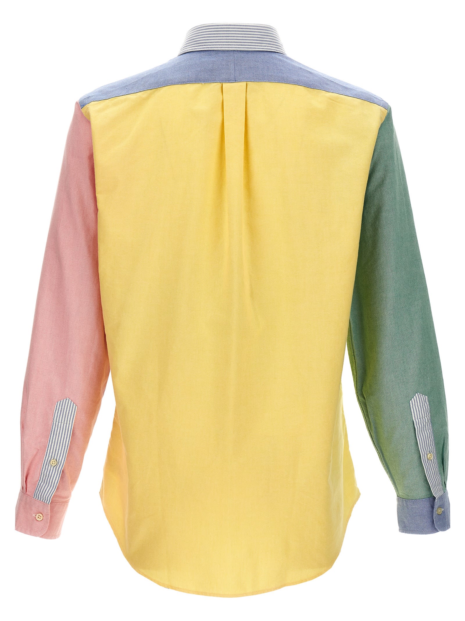 Ralph Lauren Patchwork Shirt With Logo Embroidery In Blue