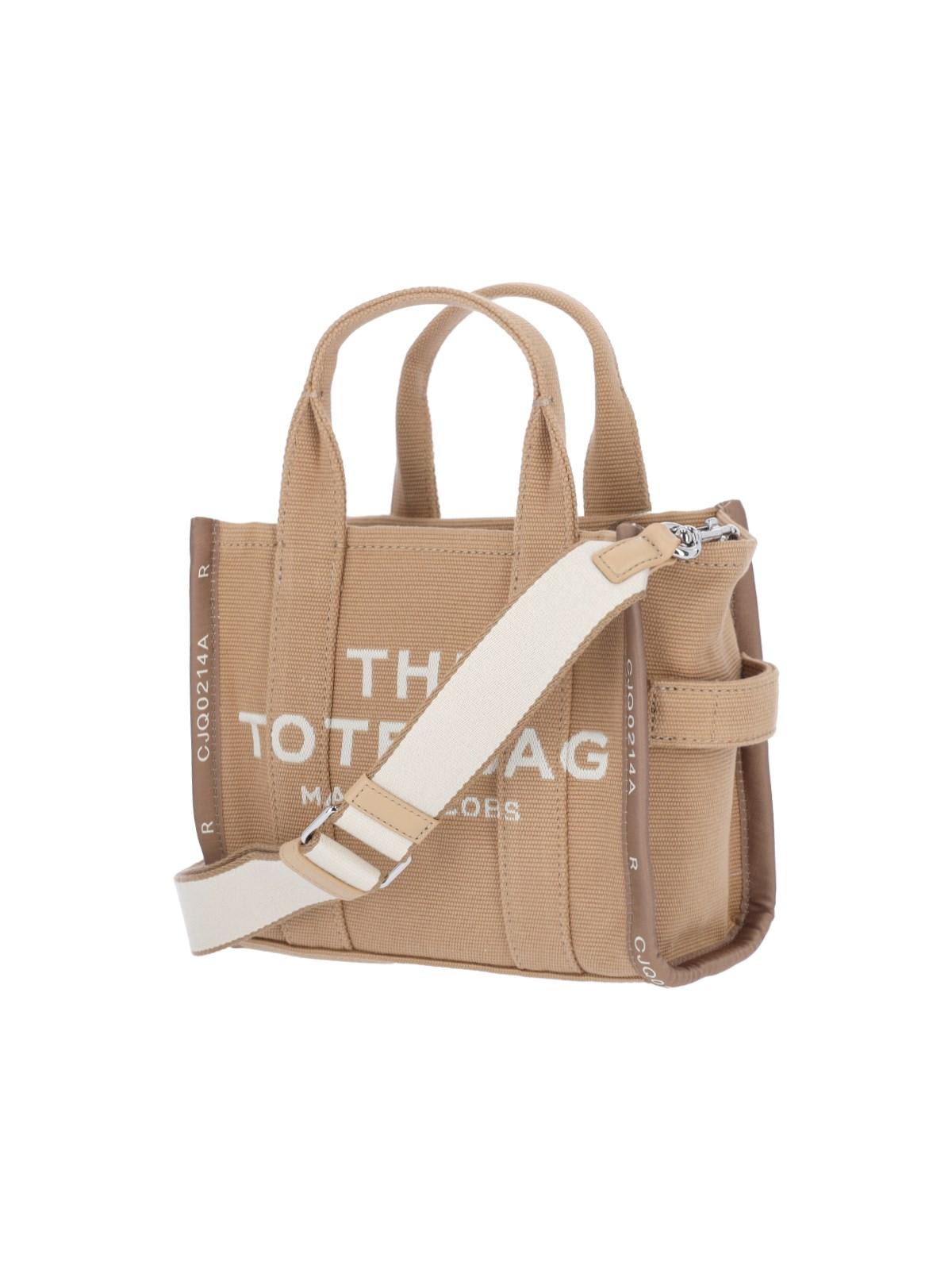 Shop Marc Jacobs The Mini Jacquard Tote Bag In Beige