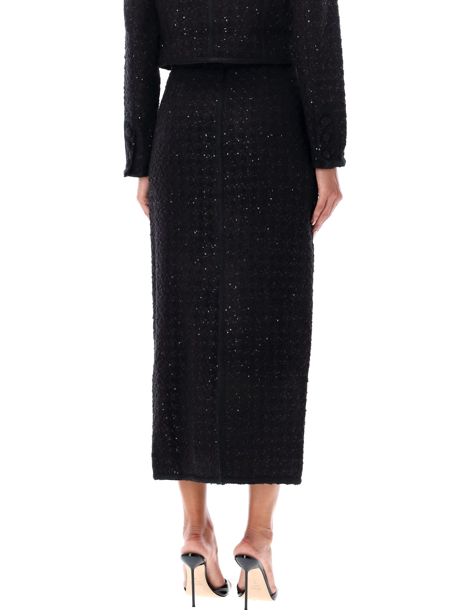 Shop Rotate Birger Christensen Boucle Maxi Skirt In Black