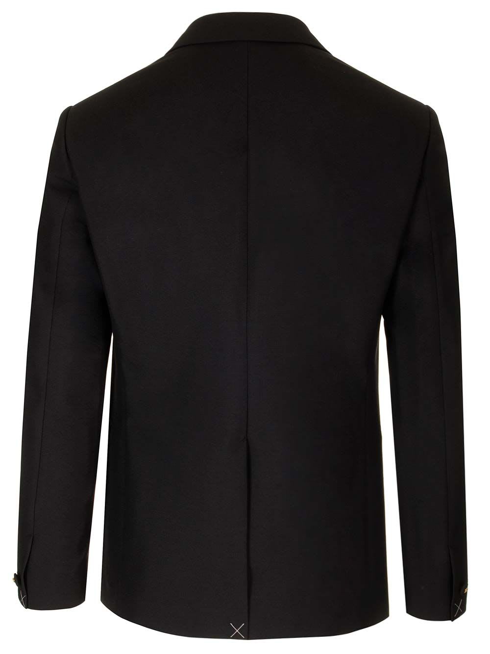 Shop Versace Single-breasted Tailored Blazer In Black