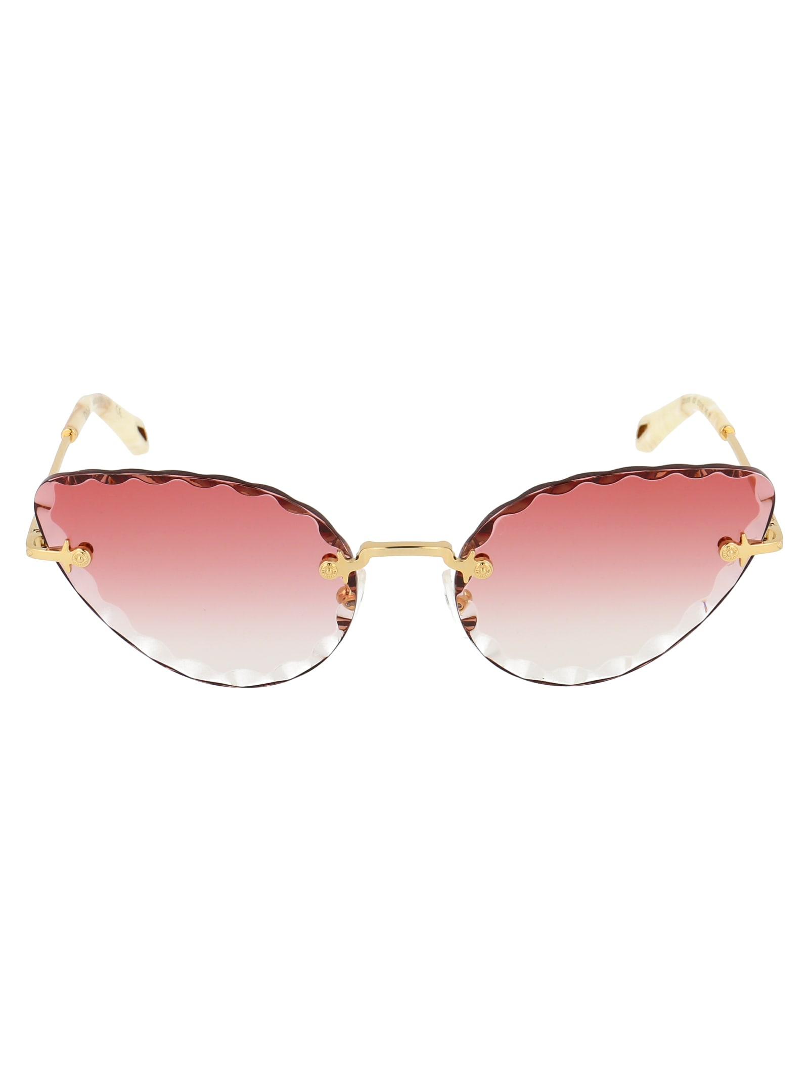 Shop Chloé Ce157s Sunglasses In 823 Gold Gradient Coral