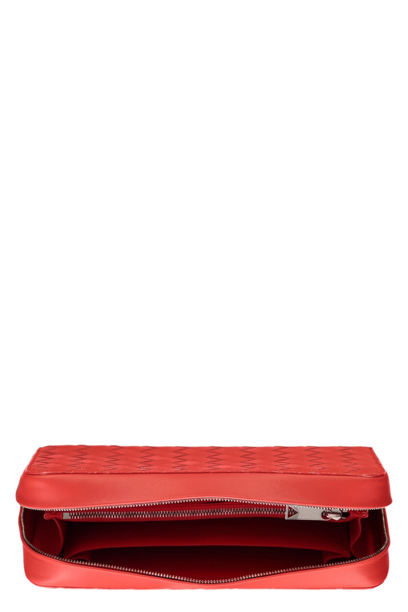 Shop Bottega Veneta Leather Zip-around Wallet In Red