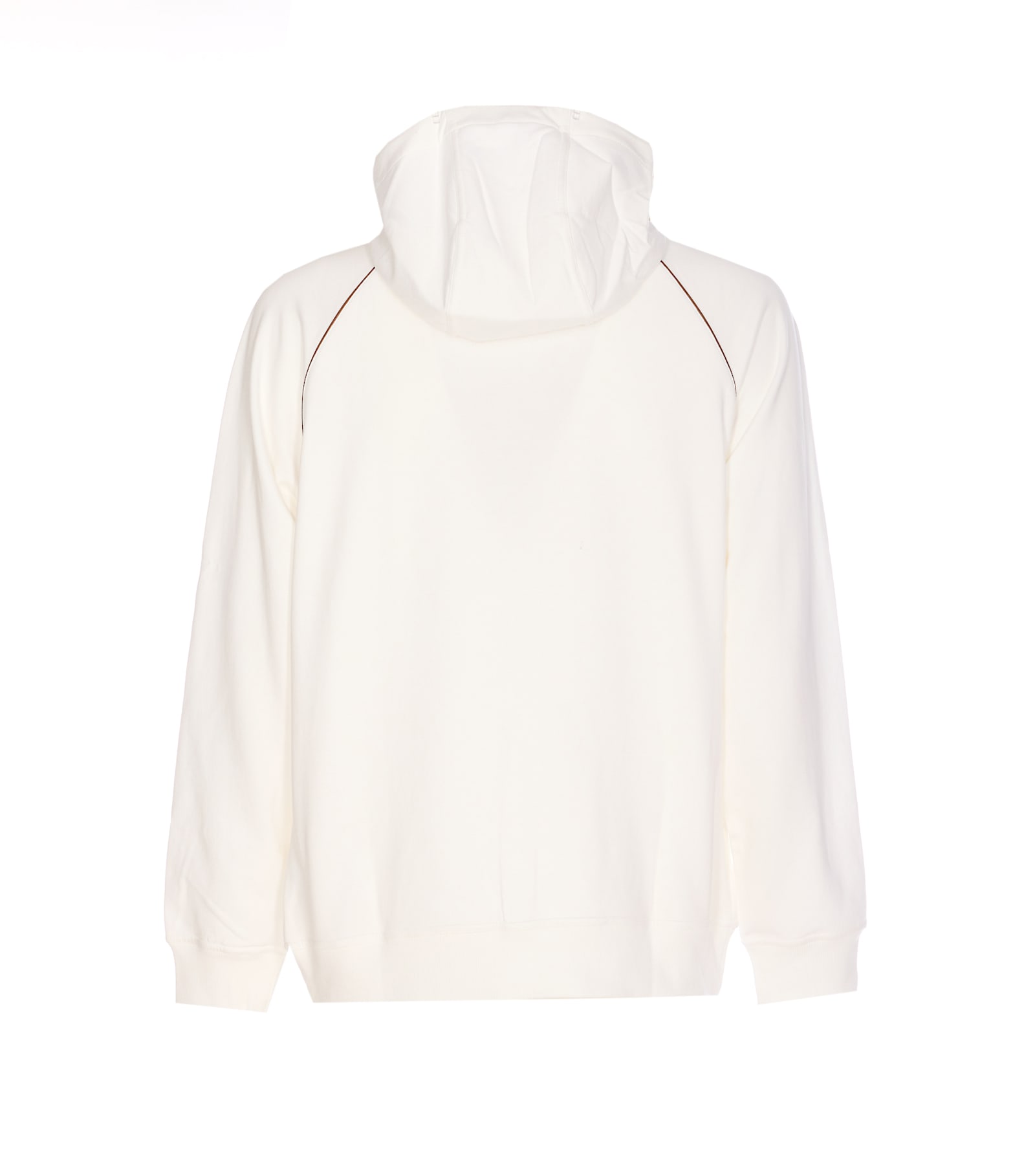 Brunello Cucinelli Hooded Zip-up Sweatshirt In White