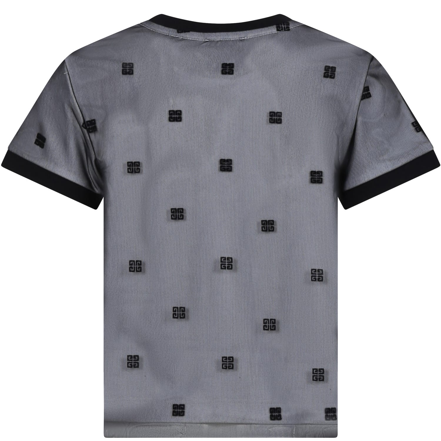 Shop Givenchy Black T-shirt For Girl With All-over 4g Motif In Nero