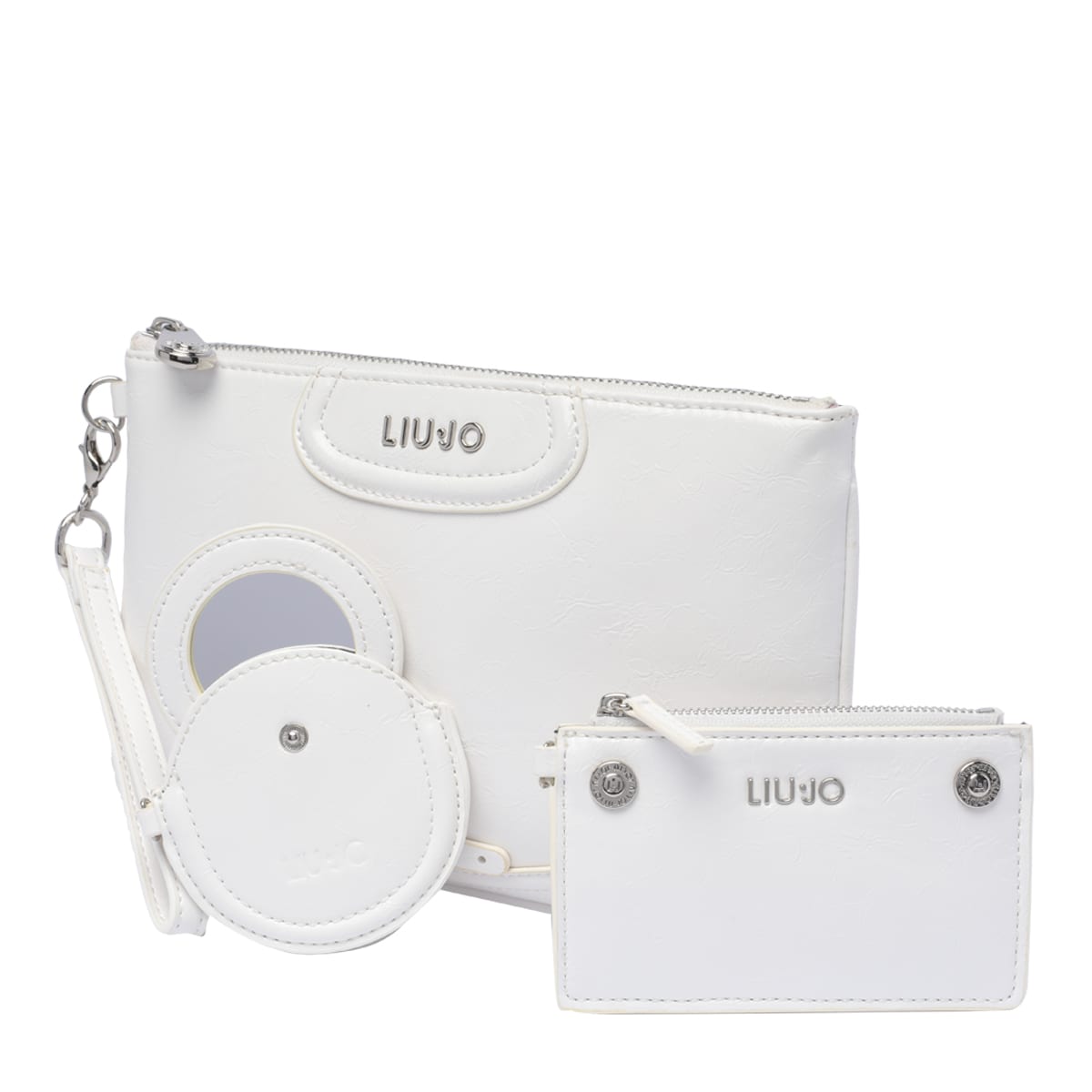Shop Liu •jo Logo Crossbody Bag In White