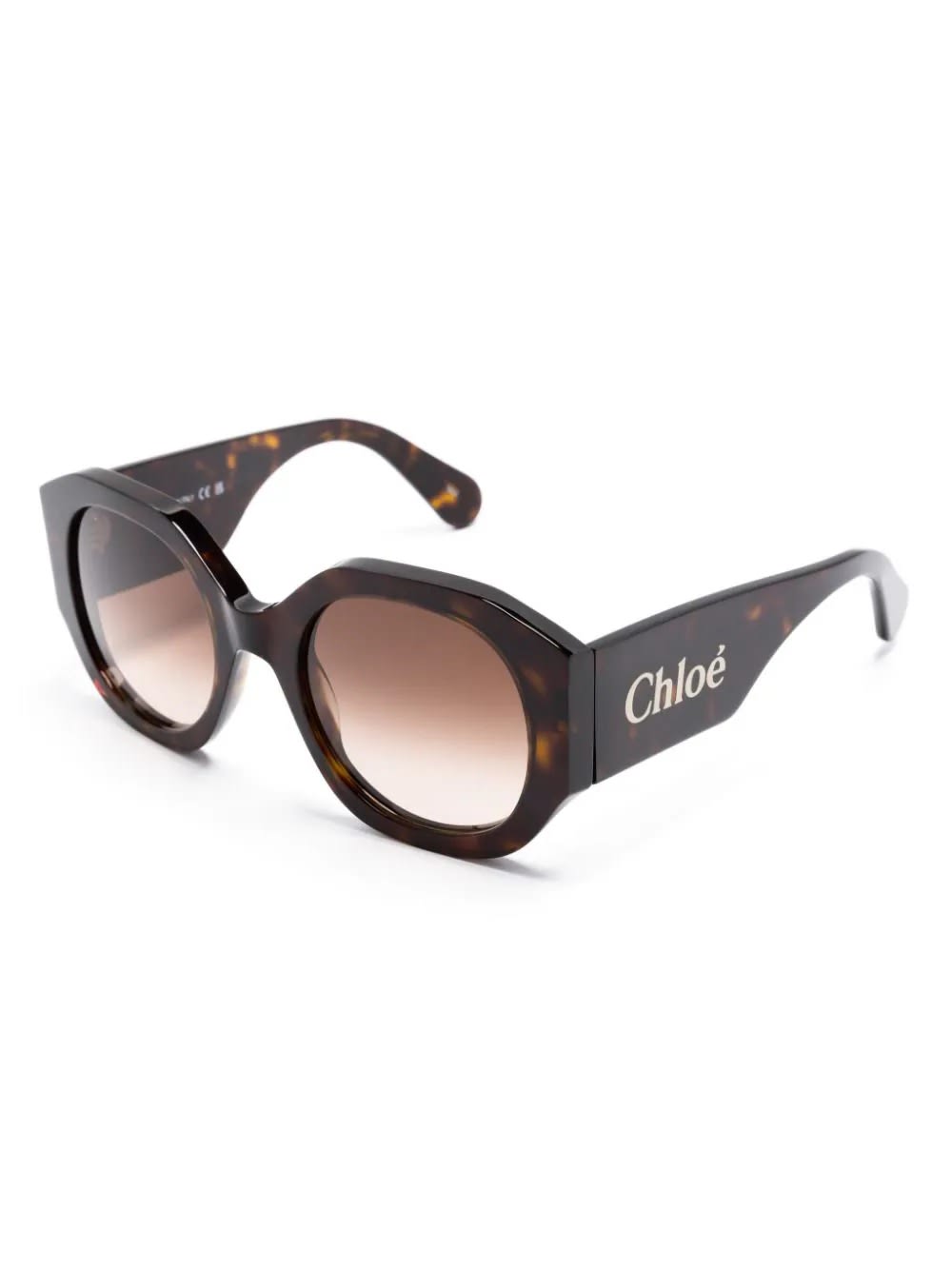 Shop Chloé Naomy Sunglasses In Dark Havana/brown