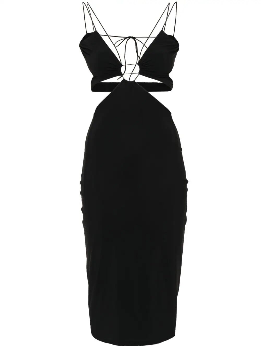 Shop Amazuìn Klea Midi Dress In Deep Black