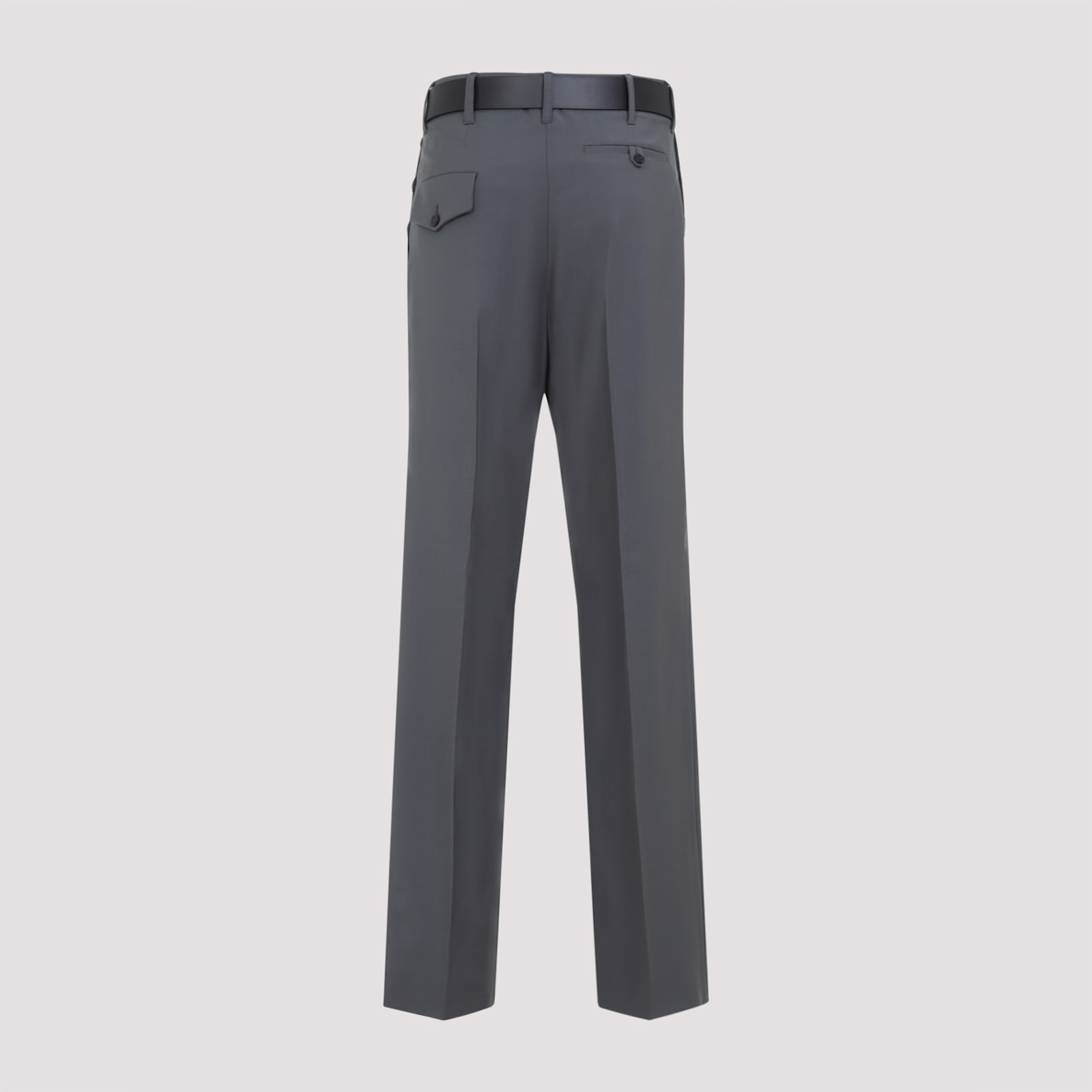 Moschino Cotton Pants With Belt Loops And Button Detailing In Grigio