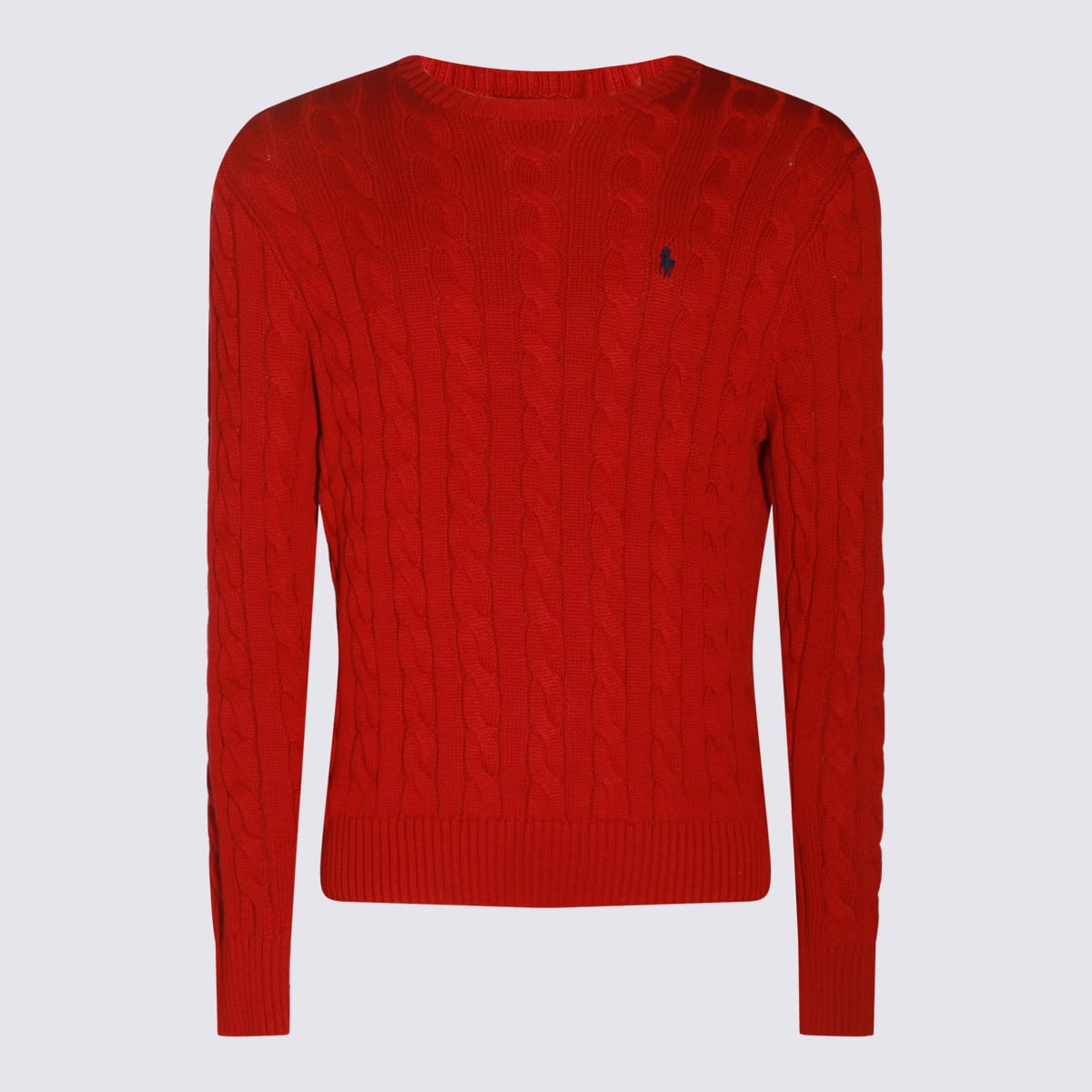 Shop Polo Ralph Lauren Red Cotton Knitwear In Park Avenue Red