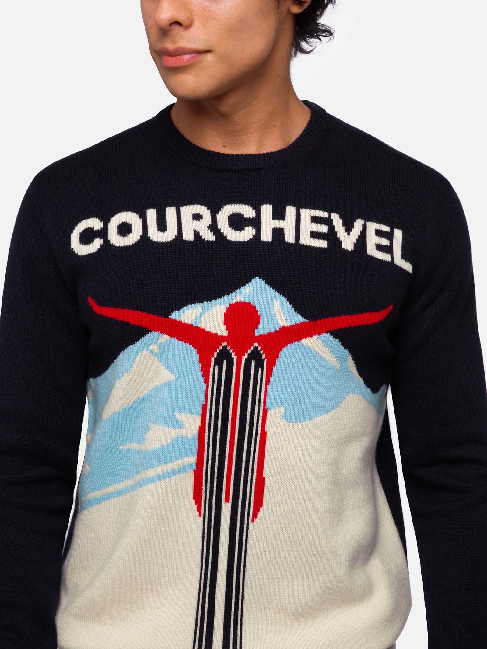 Mc2 Saint Barth Turbone 61 Intarsia-knit Jumper In Blue