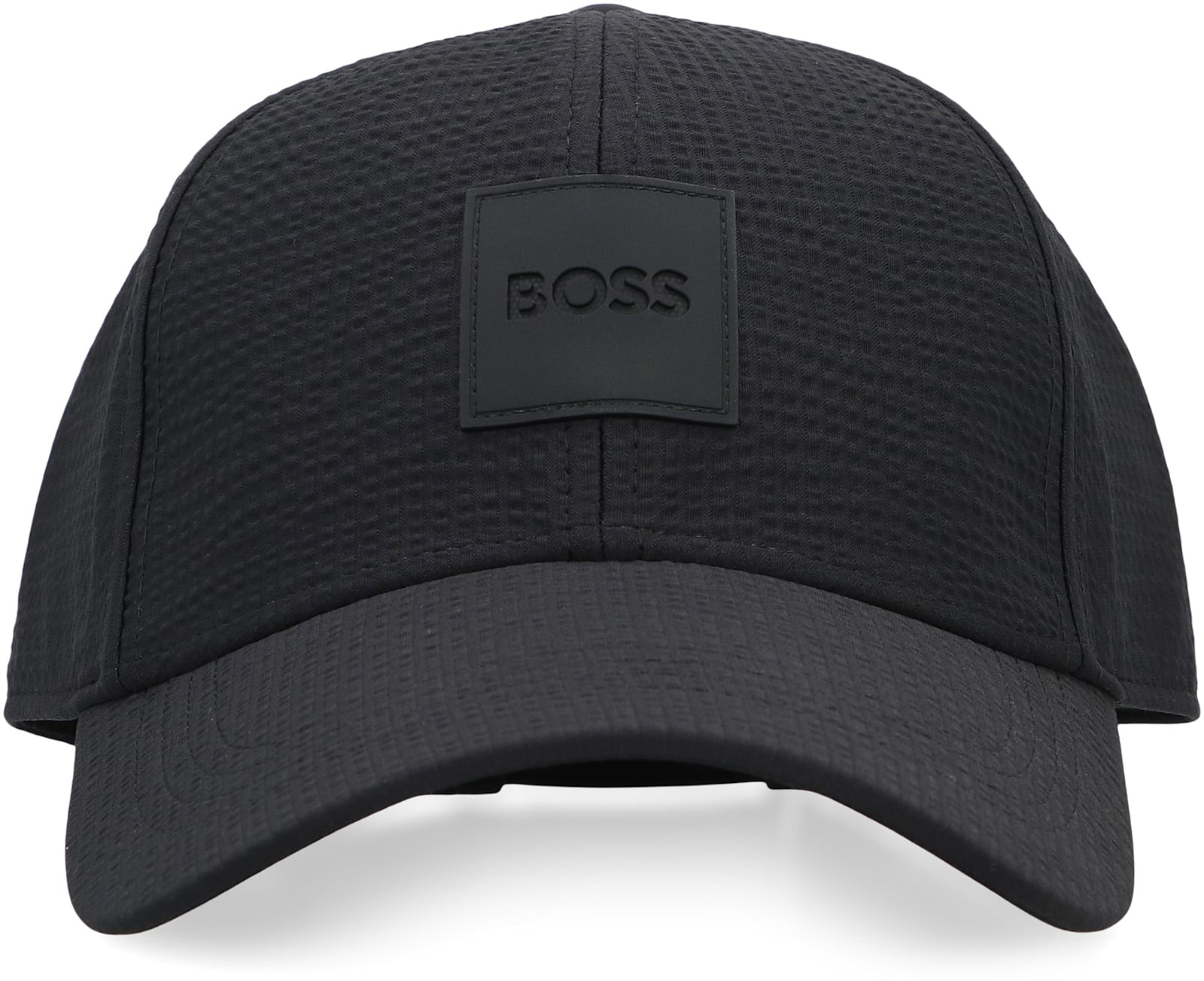 Hugo Boss Logo Embroidered Cap Curved Brim In Black