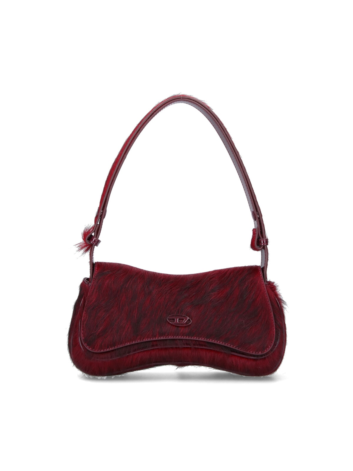 Diesel Pony Hair Bag Play Clutch In Burgundy