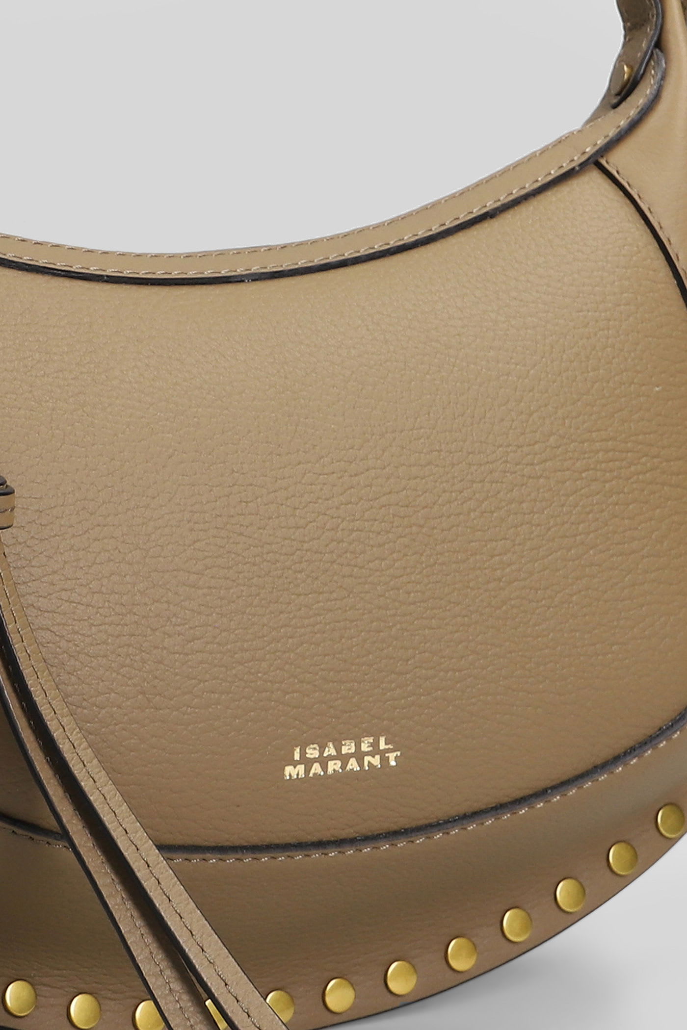 Isabel Marant Oskan Moon Shoulder Bag In Khaki Leather In Brown