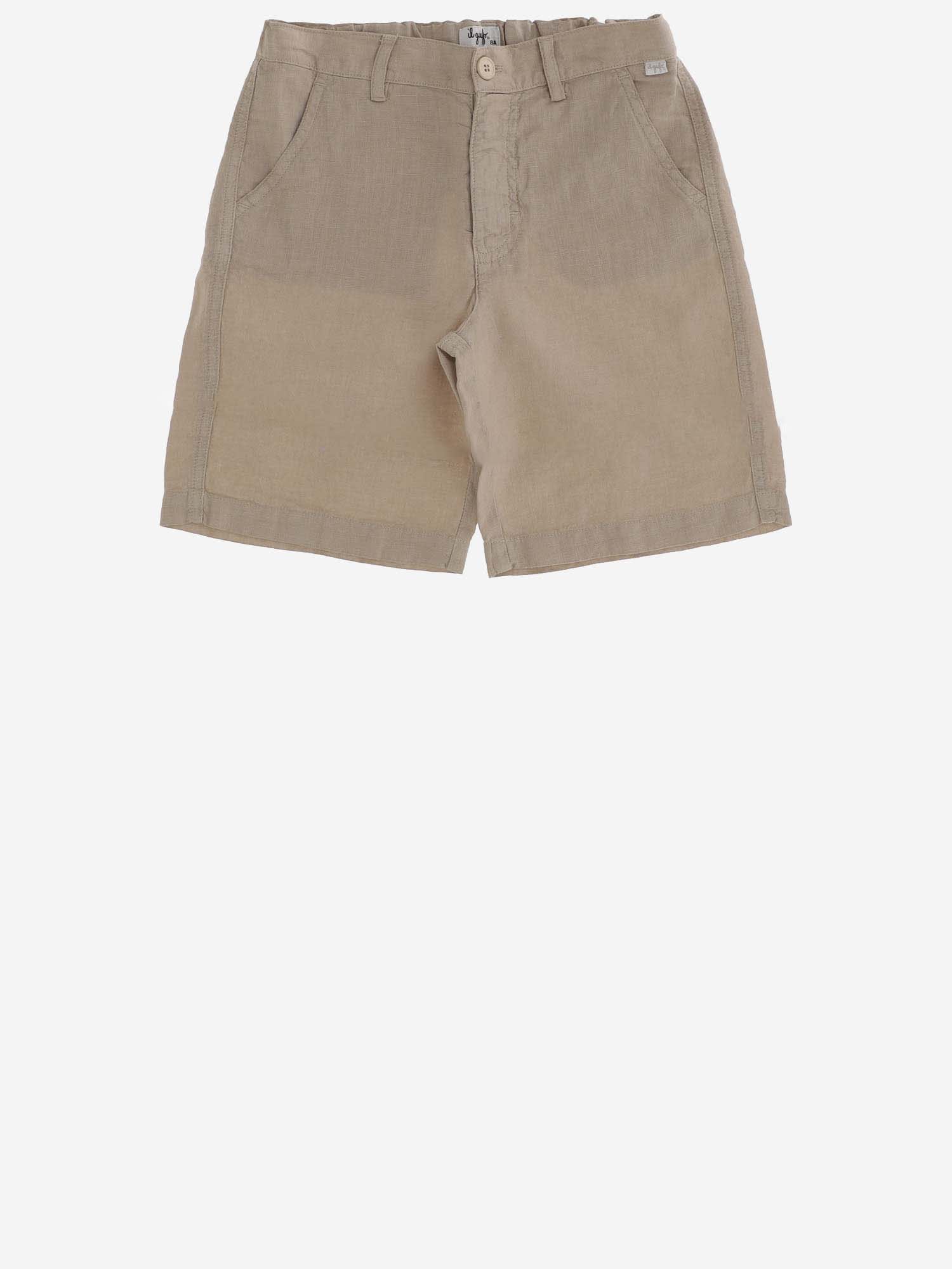 Shop Il Gufo Linen Shorts In Brown