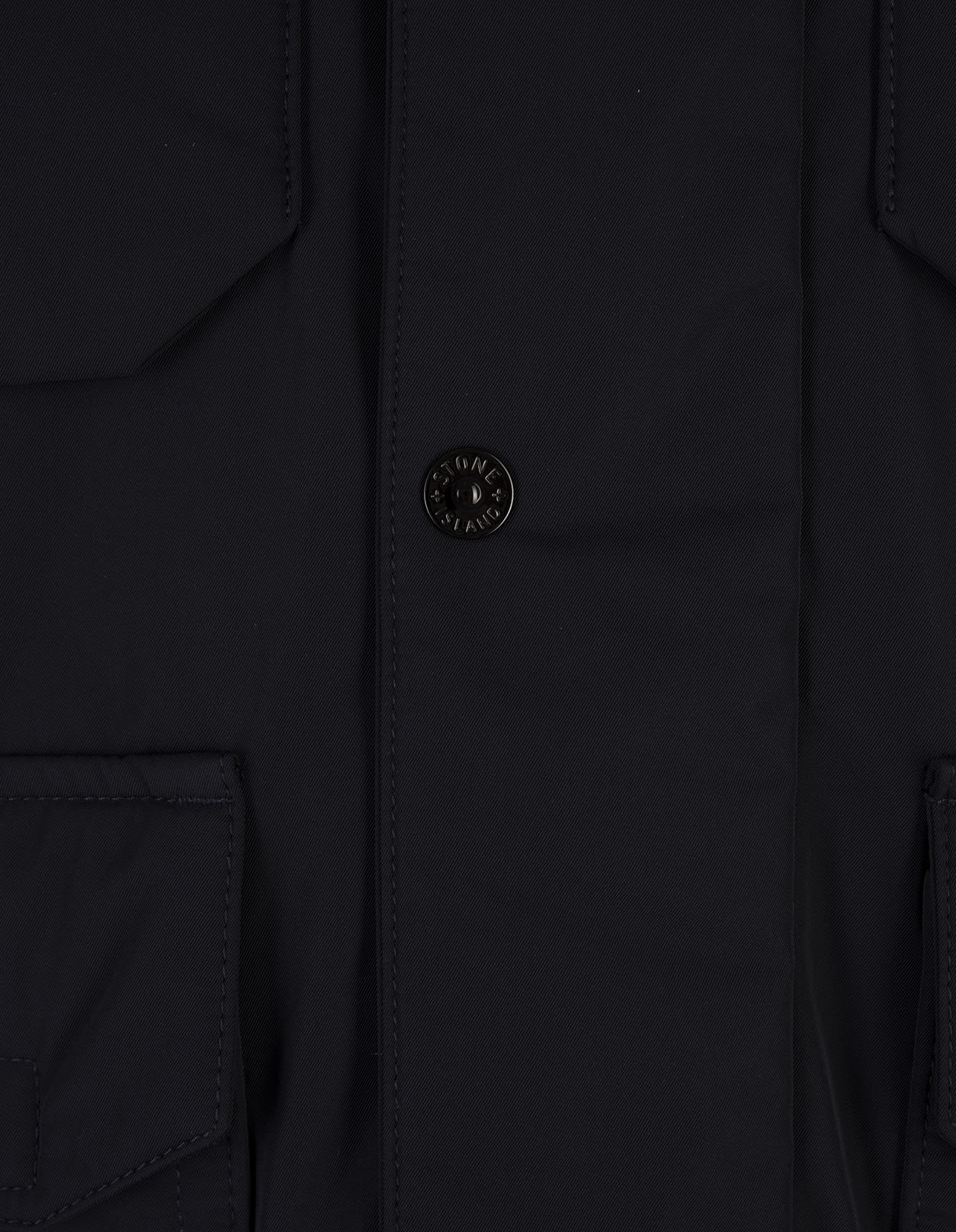 Shop Stone Island Navy Blue Field Jacket In Micro Twill