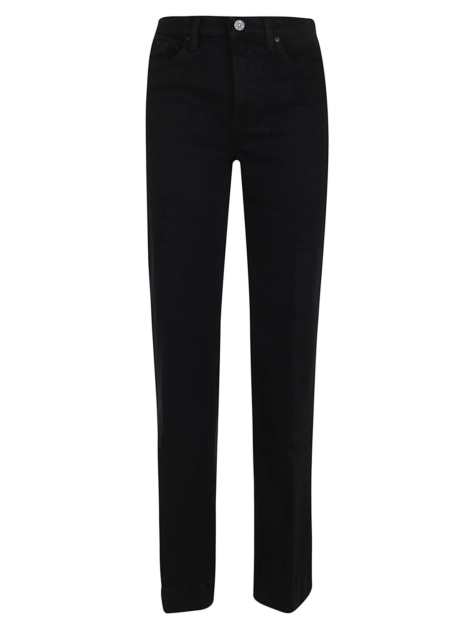7 For All Mankind Modern Dojo Noir With Embroidered