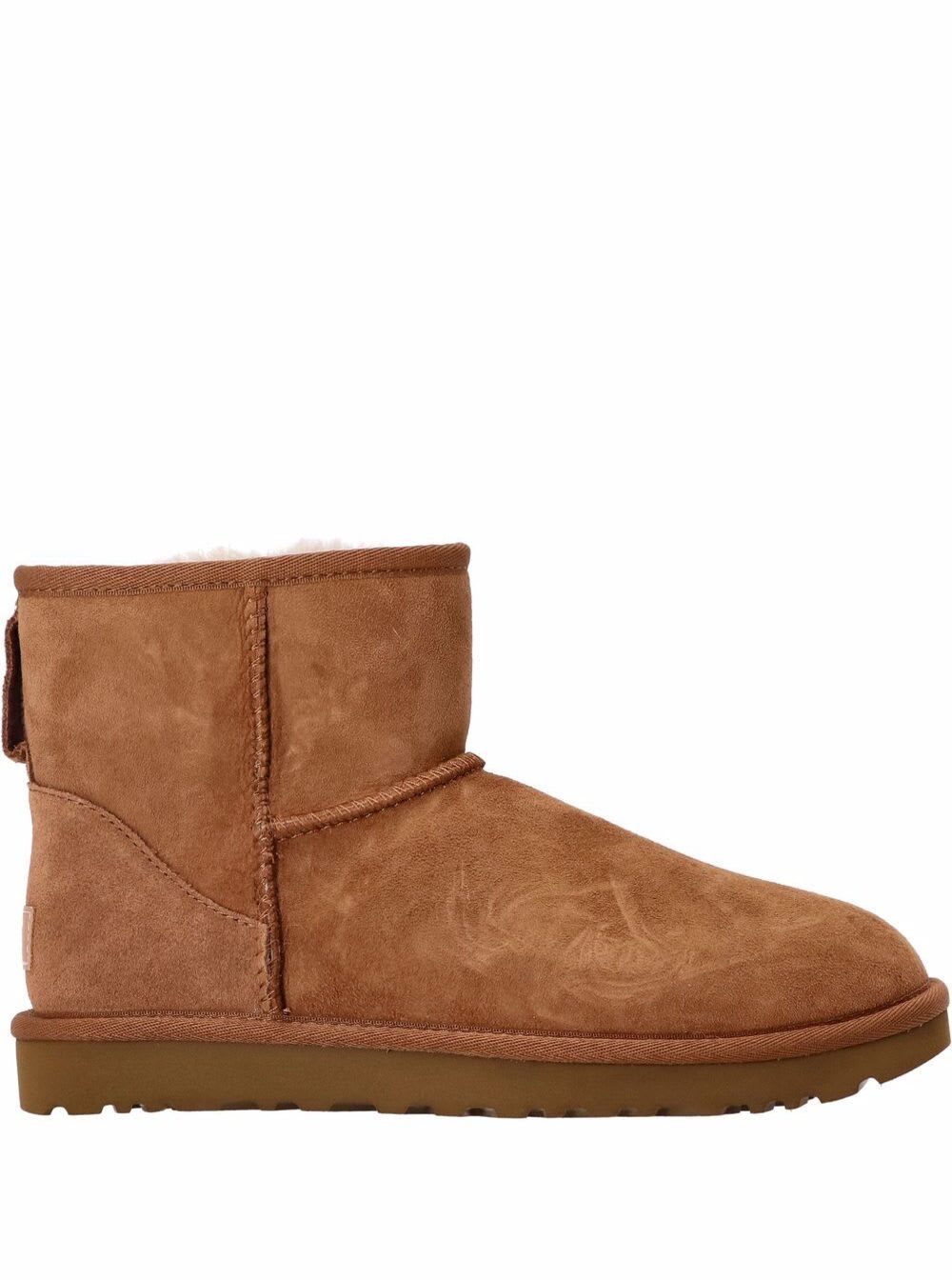 Classic Mini Brown Leather Boots Ugg Woman