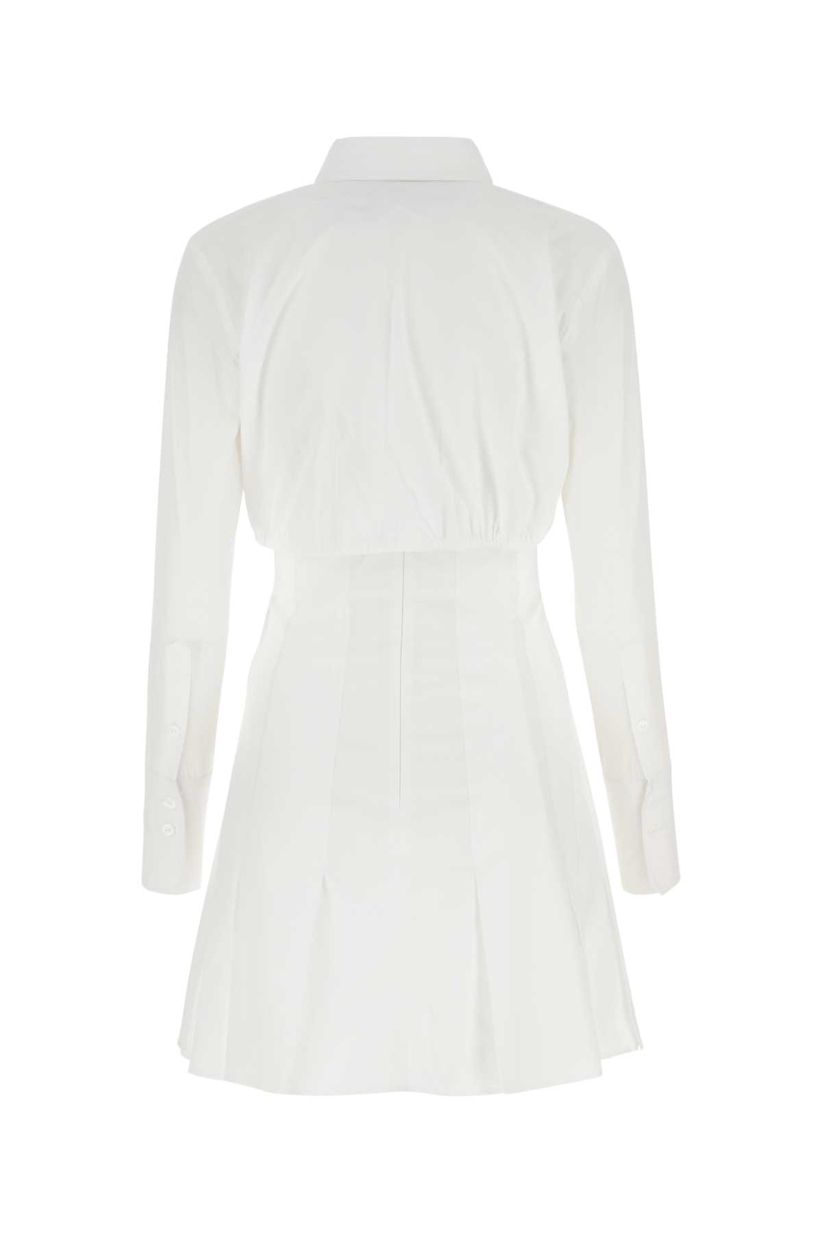 Shop Patou White Poplin Shirt Dress In 001w