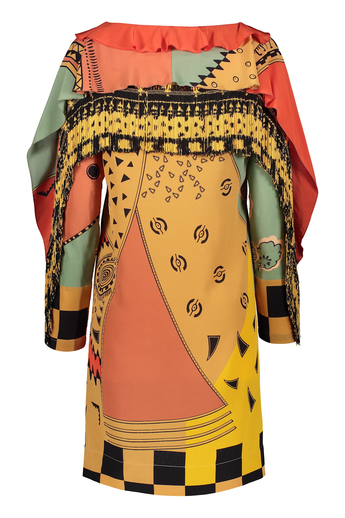 Shop Etro Jacquard Silk Dress In Multicolor