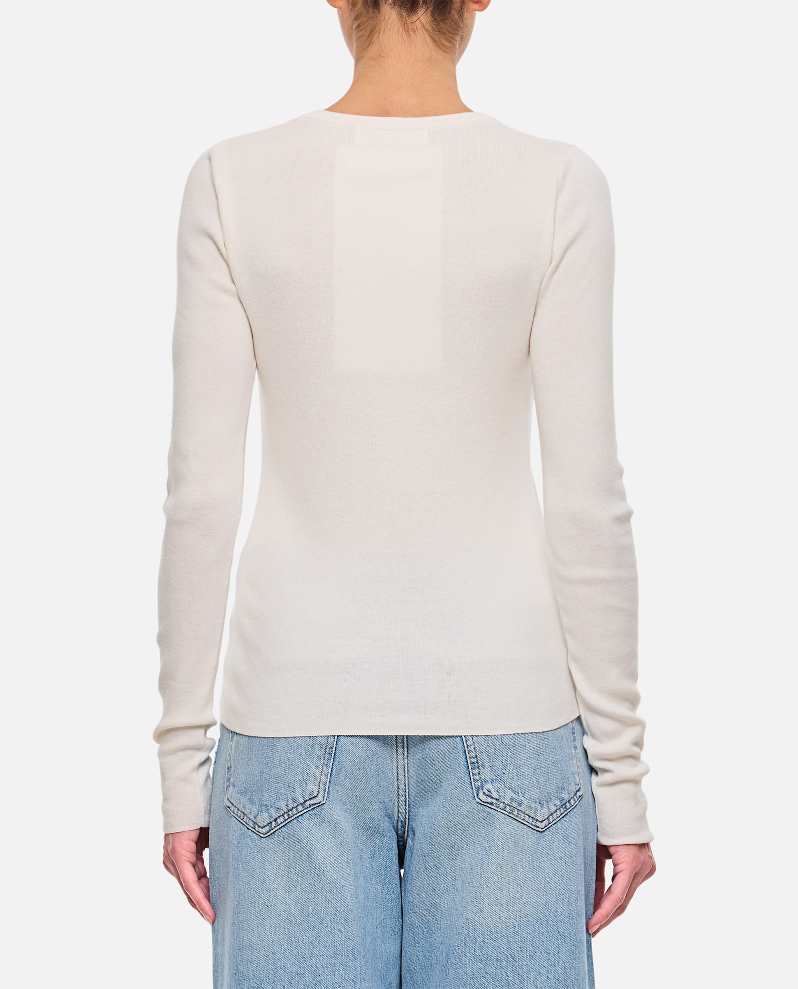 Extreme Cashmere Eel Cotton Cashmere Knit 2.48 Ls T-shirt In White