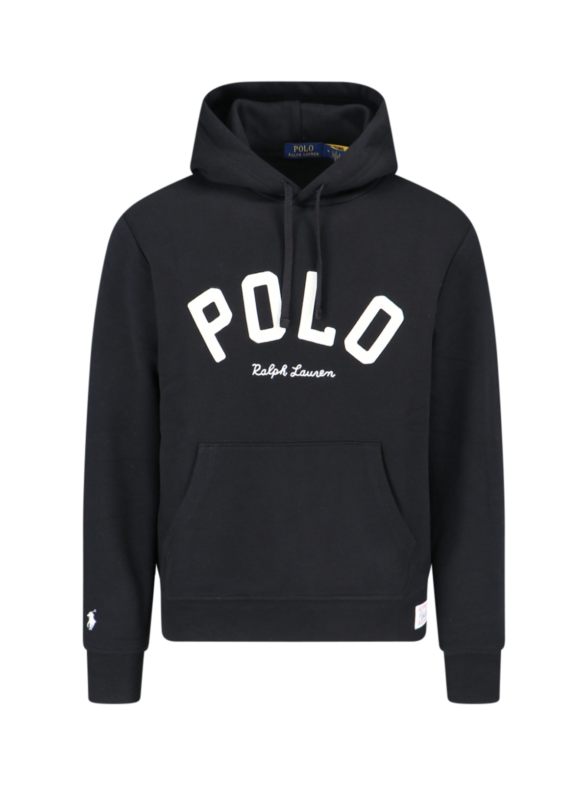 Shop Polo Ralph Lauren Logo Hoodie In Black