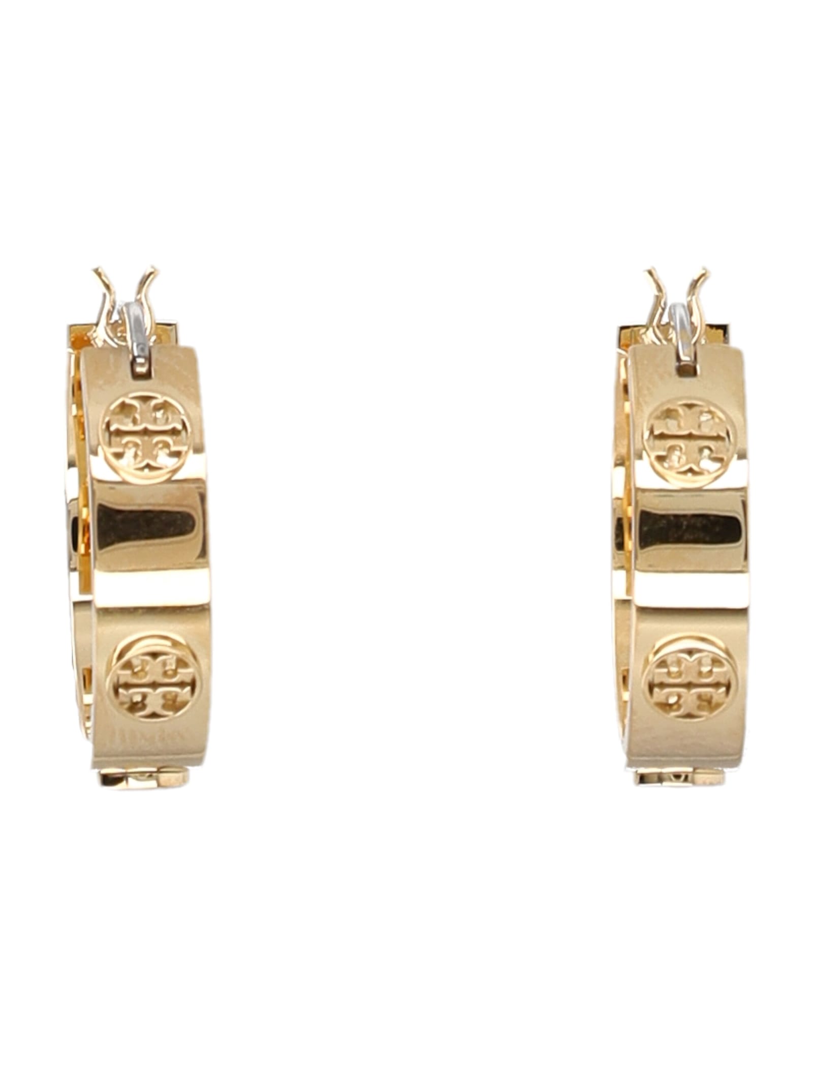 TORY BURCH SMALL MILLER STUD HOOP EARRING 