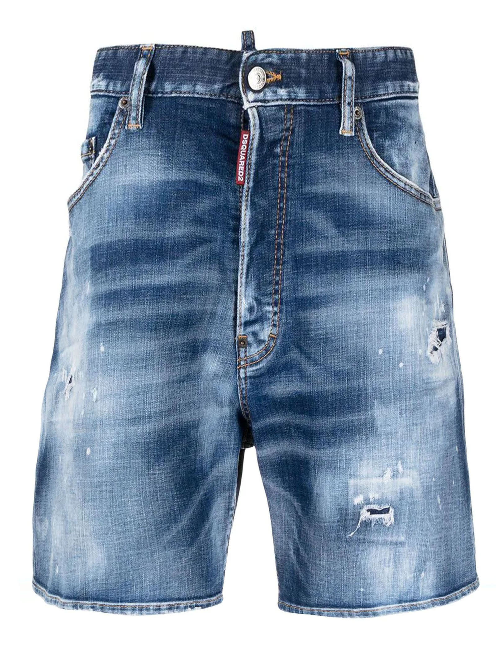 Dsquared2 Blue Cotton-blend Shorts