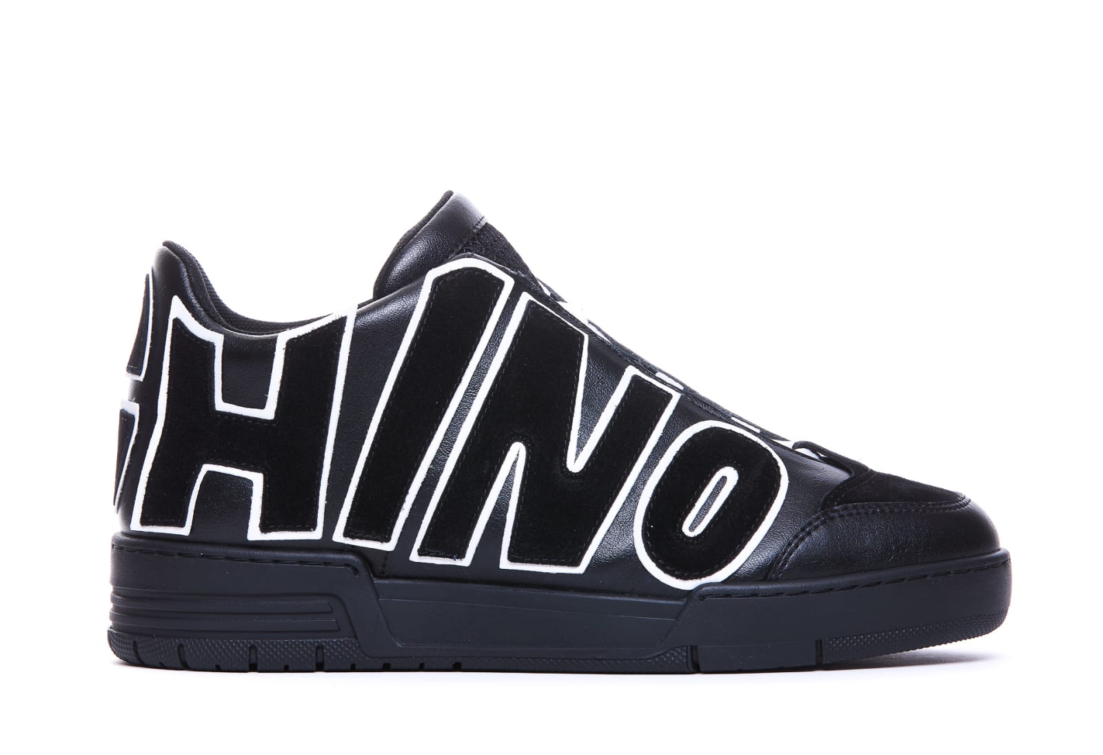 Shop Moschino Maxi Logo Streetball Sneakers In Black