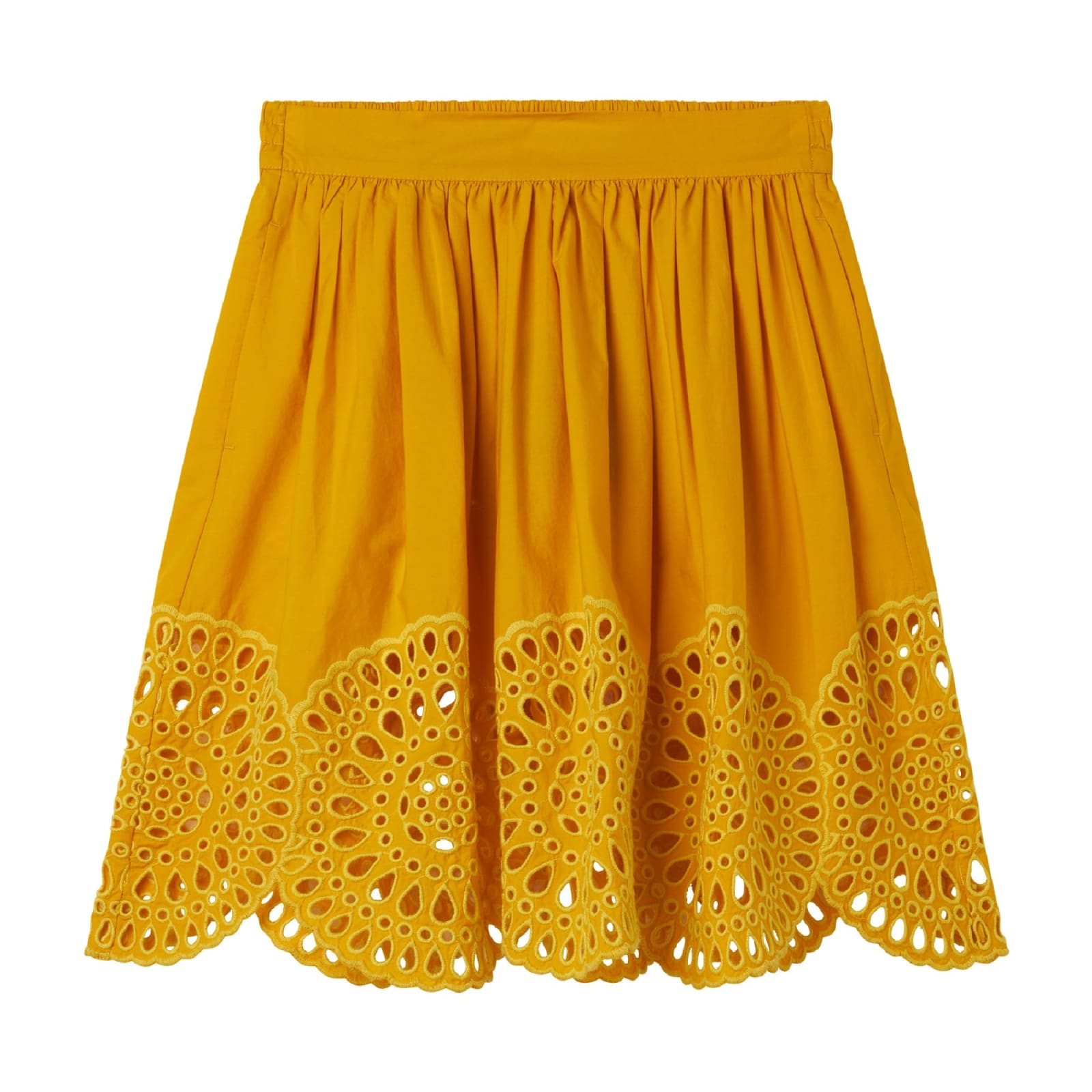 Shop Stella Mccartney Skirt With Embroidery In Yellow