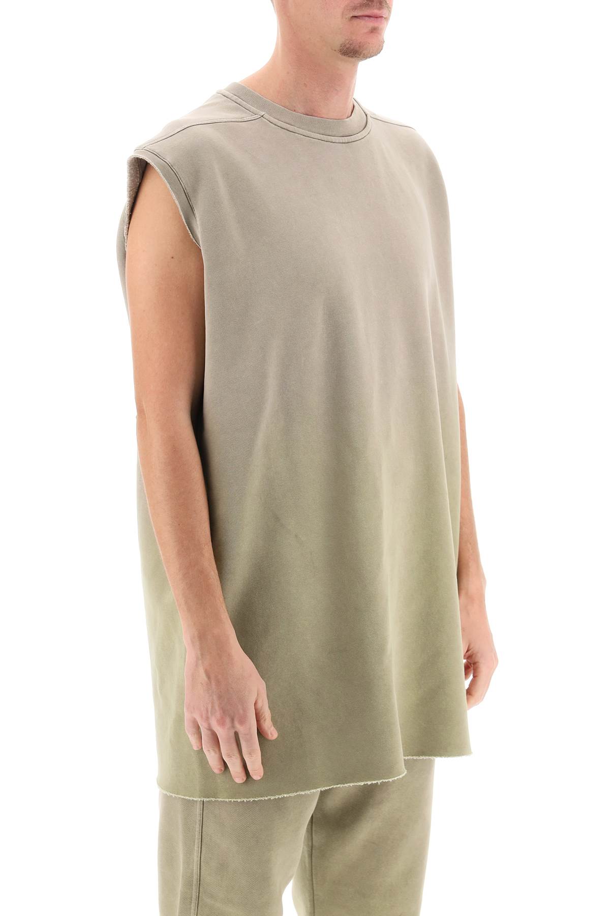 Shop Moncler Genius Tarp Sleeveless Fleece T-shirt In Neutrals/green