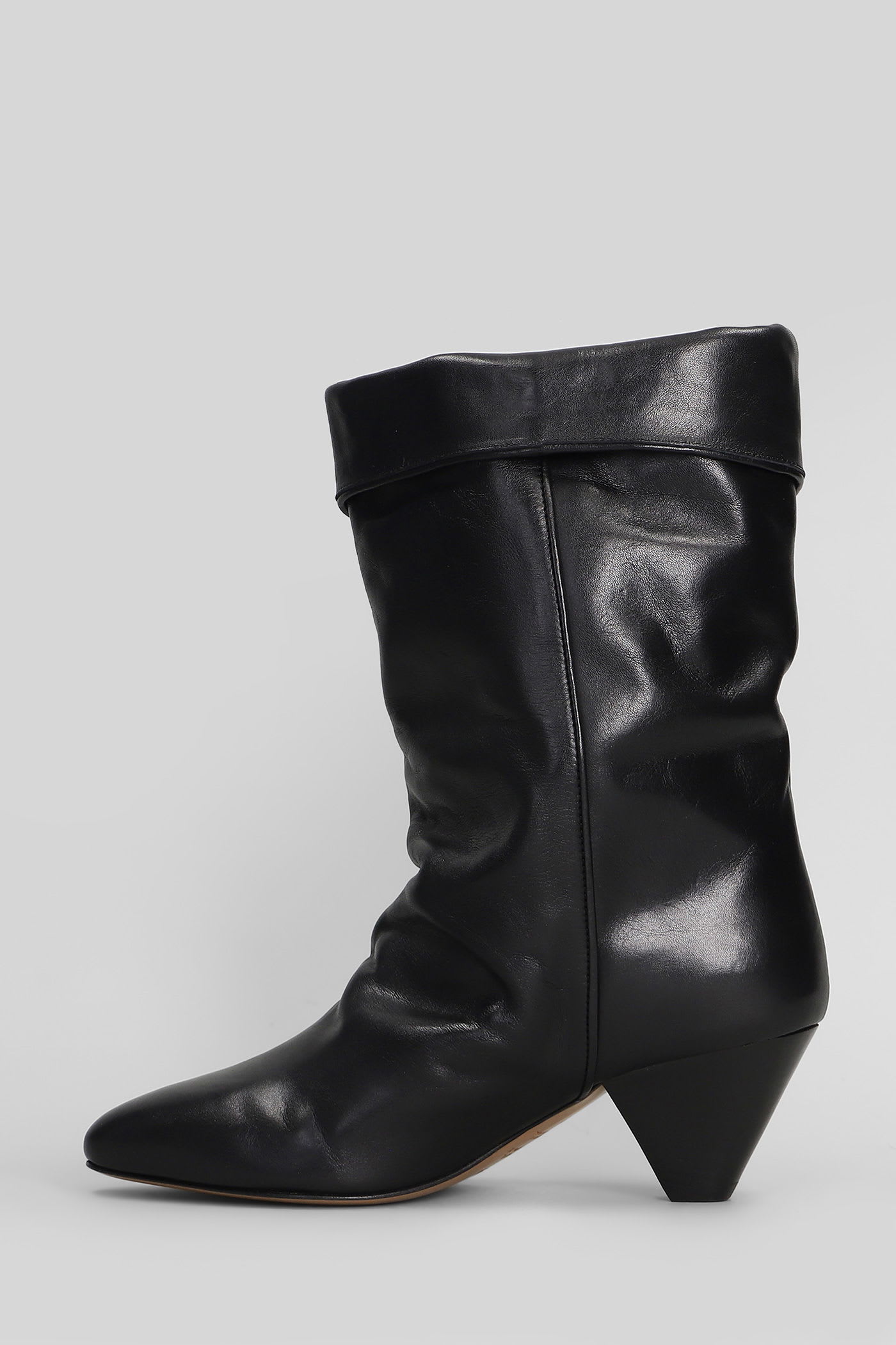 Isabel Marant Dalby High Heels Ankle Boots In Black Leather In Black