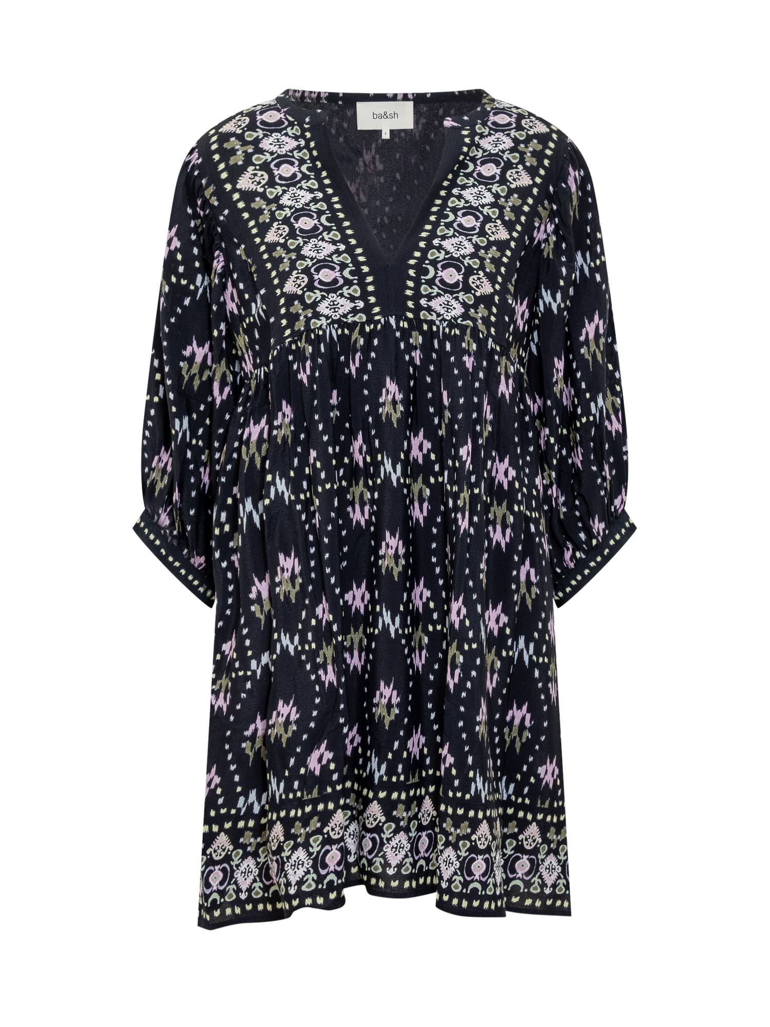 Shop Ba&amp;sh Dress With Scarf Style Print In Bleunuit