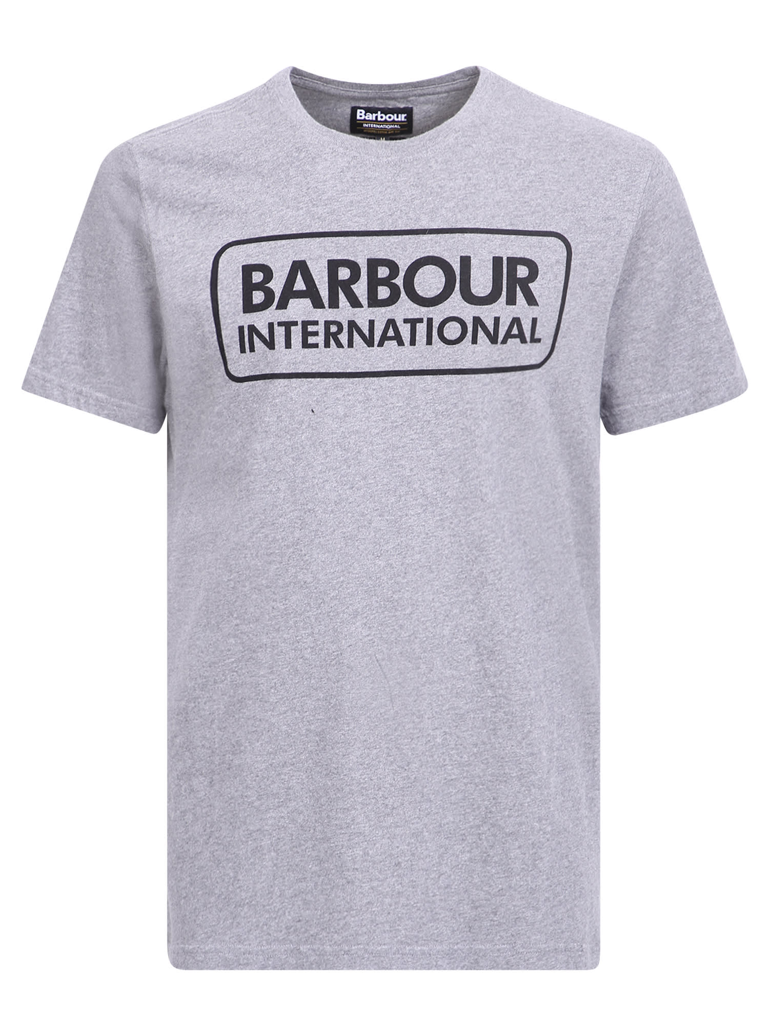 Barbour Logo Print T-shirt In Grey