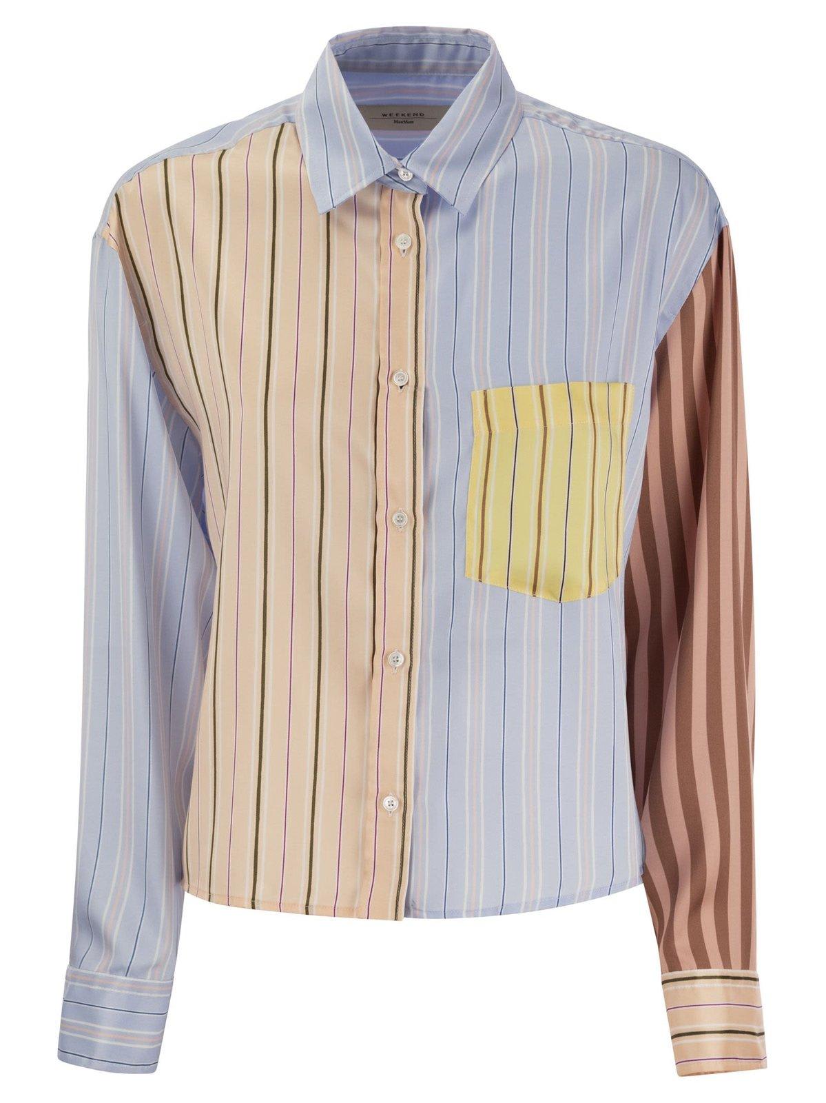 Shop Weekend Max Mara Striped Long-sleeved Shirt