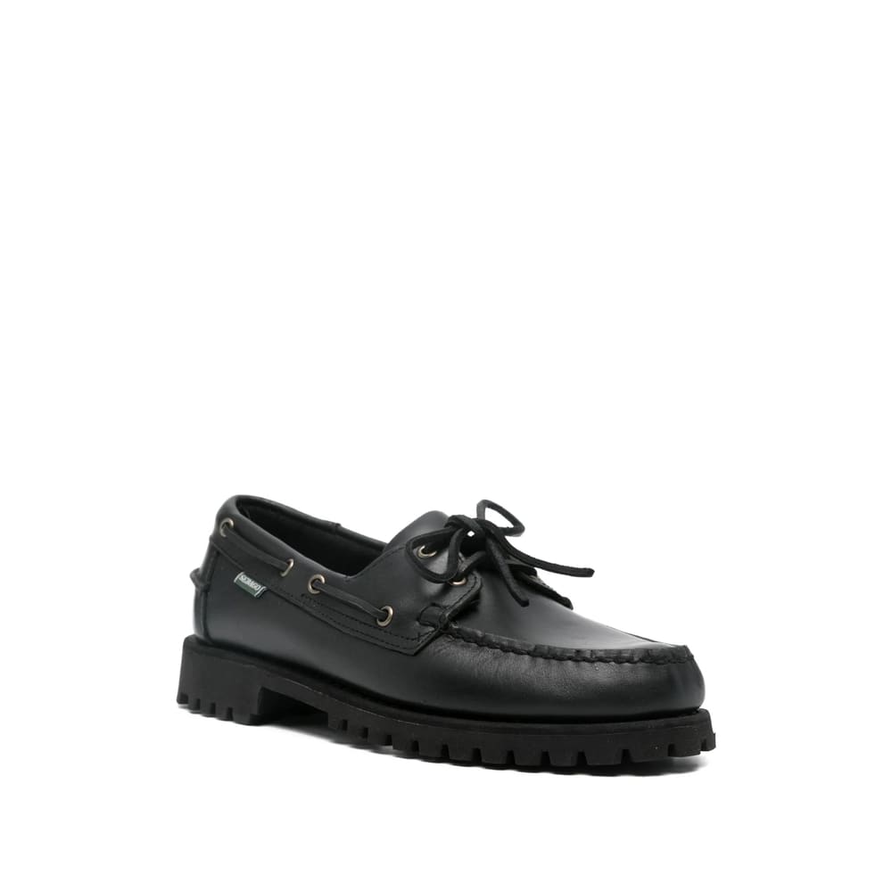 Sebago Brogues With Round Toe And Eyelet Detailing In Black