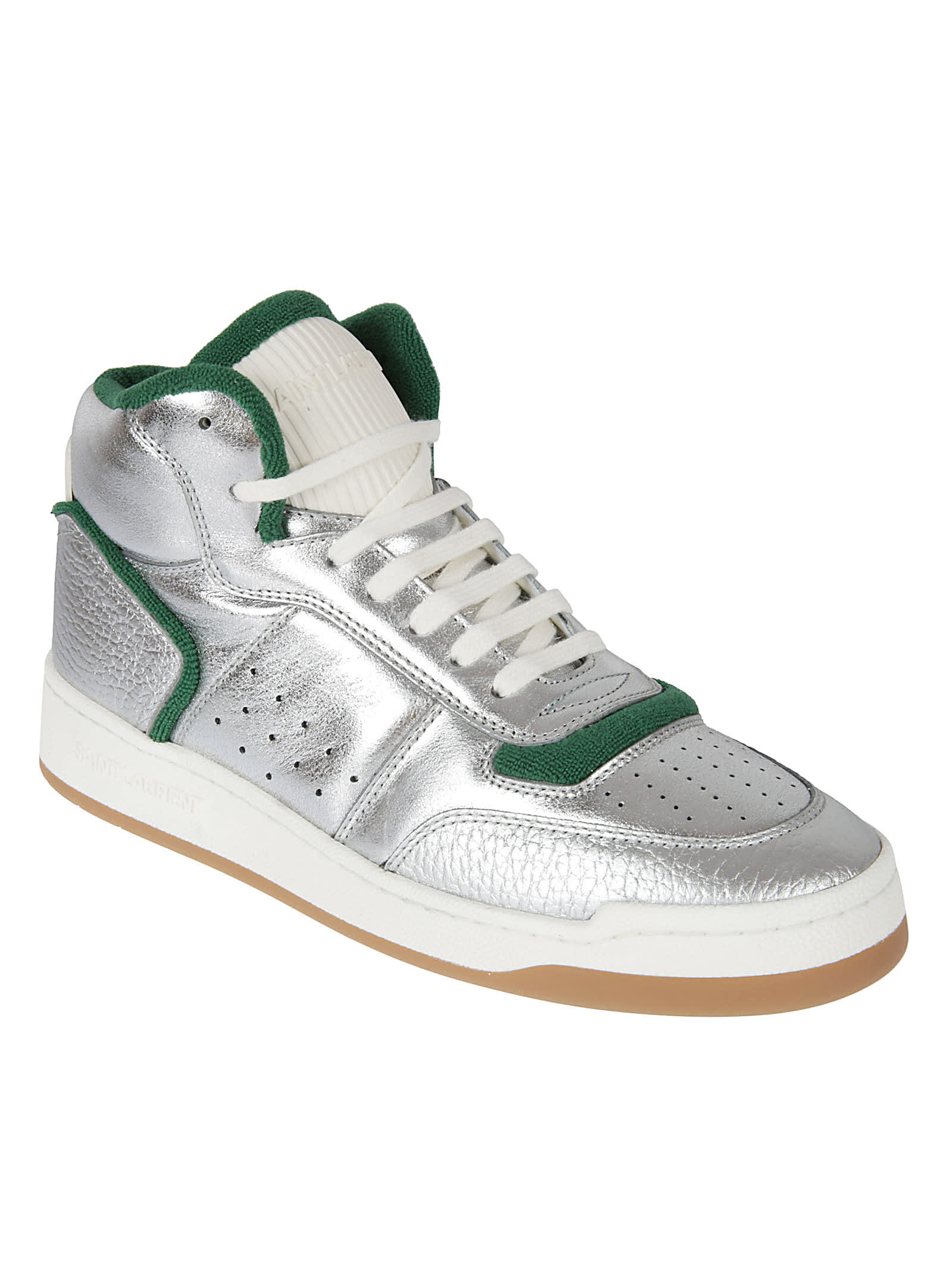 Saint Laurent Sl/80 Sneakers In Silver/black