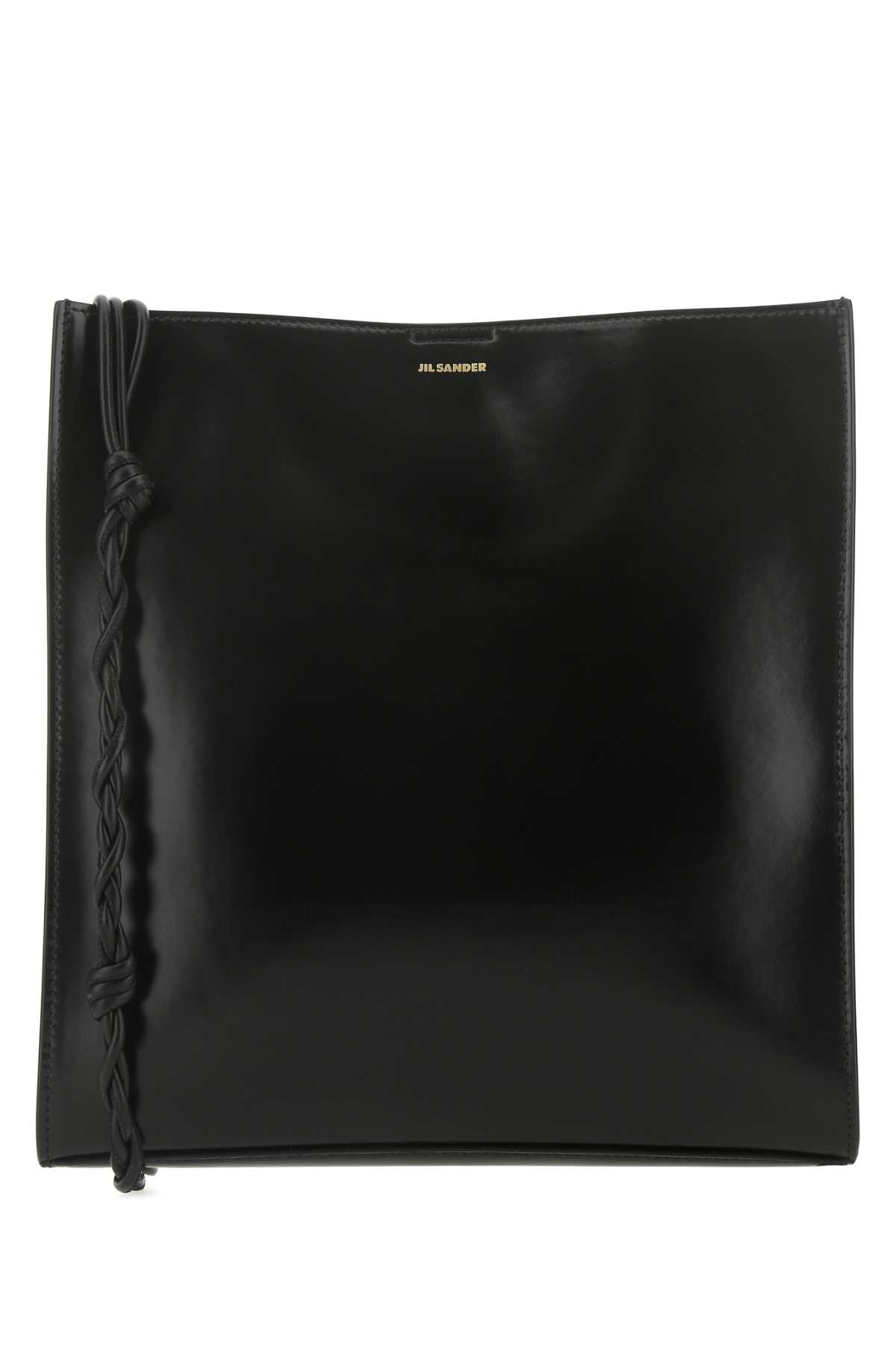 Black Leather Large Tangle Shoulder Bag